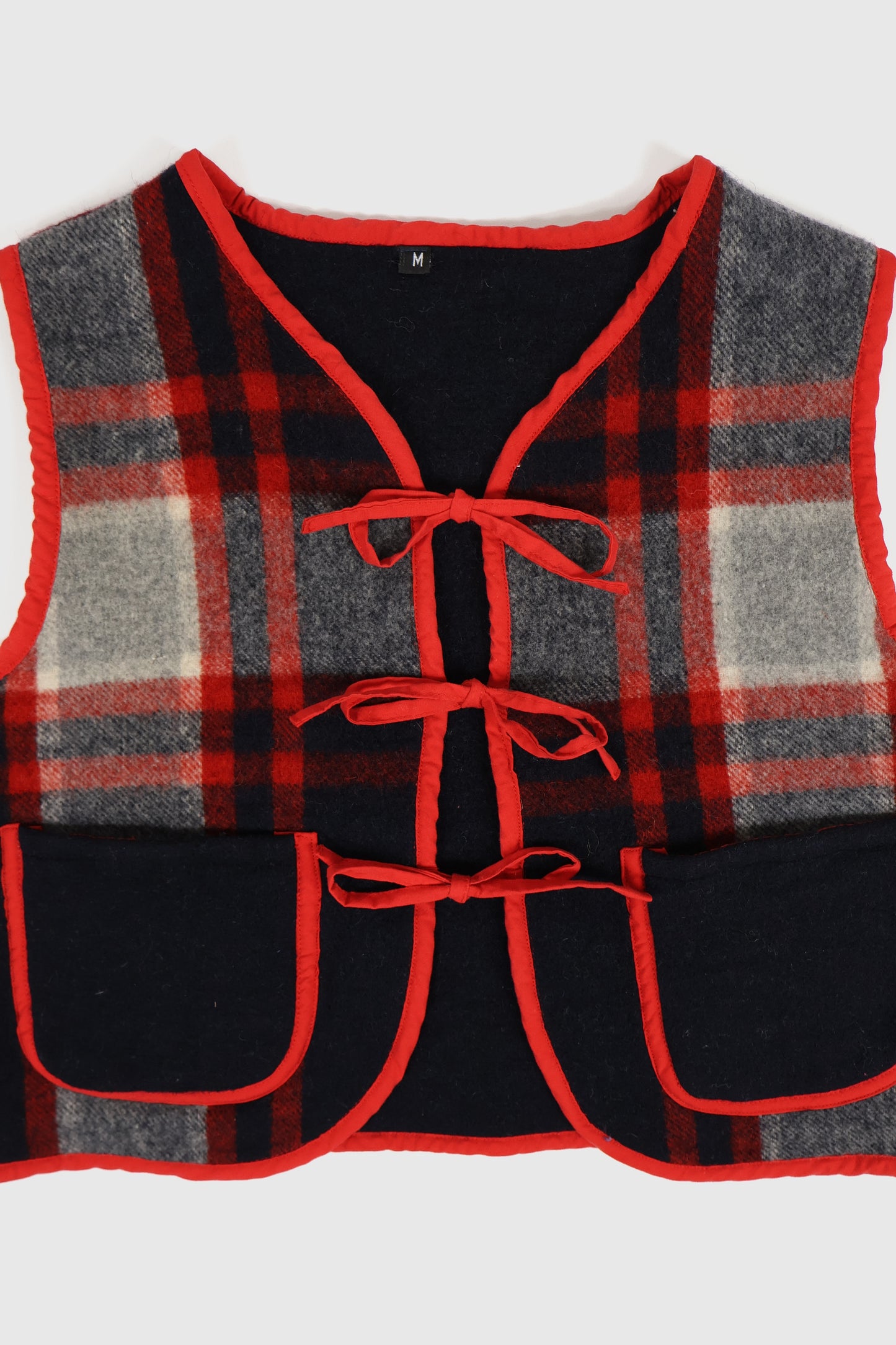 Reworked Woolen Plaid Tie Vest 11 Image 2