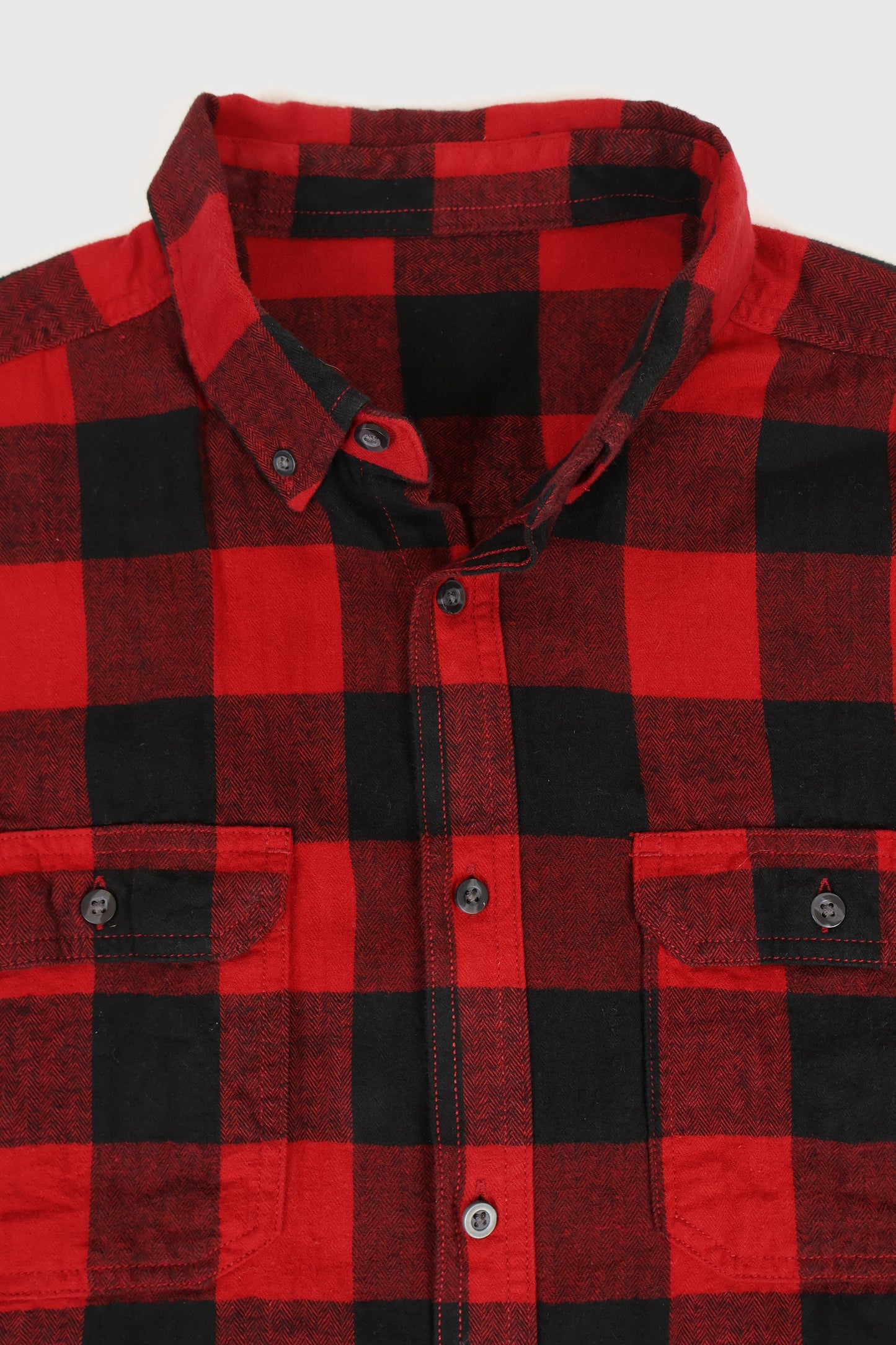 Vintage Red Plaid Flannel Button-Down Shirt Image 2