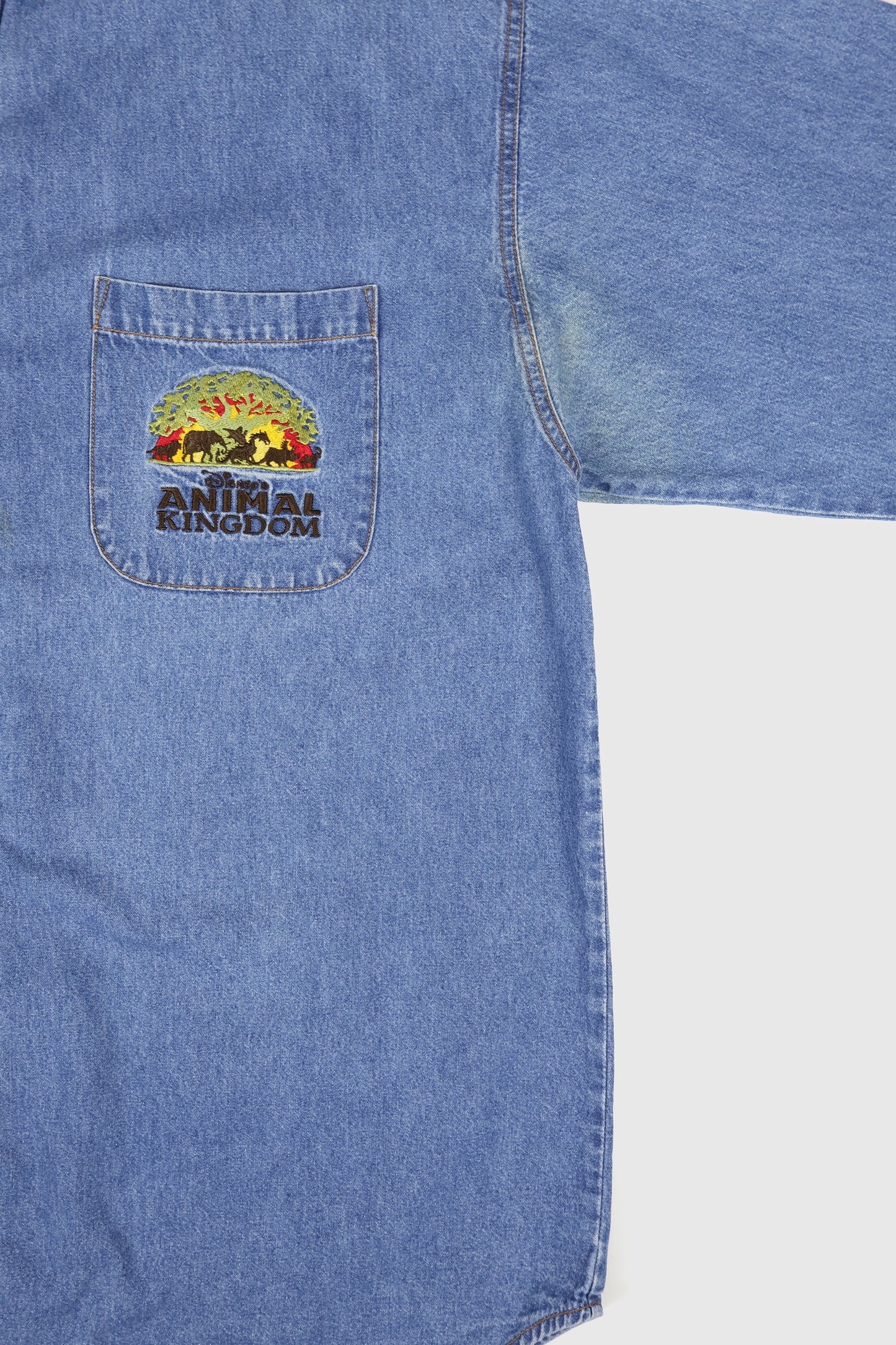 Vintage Embroidered Animal Kingdom Button-Down Shirt Image 4