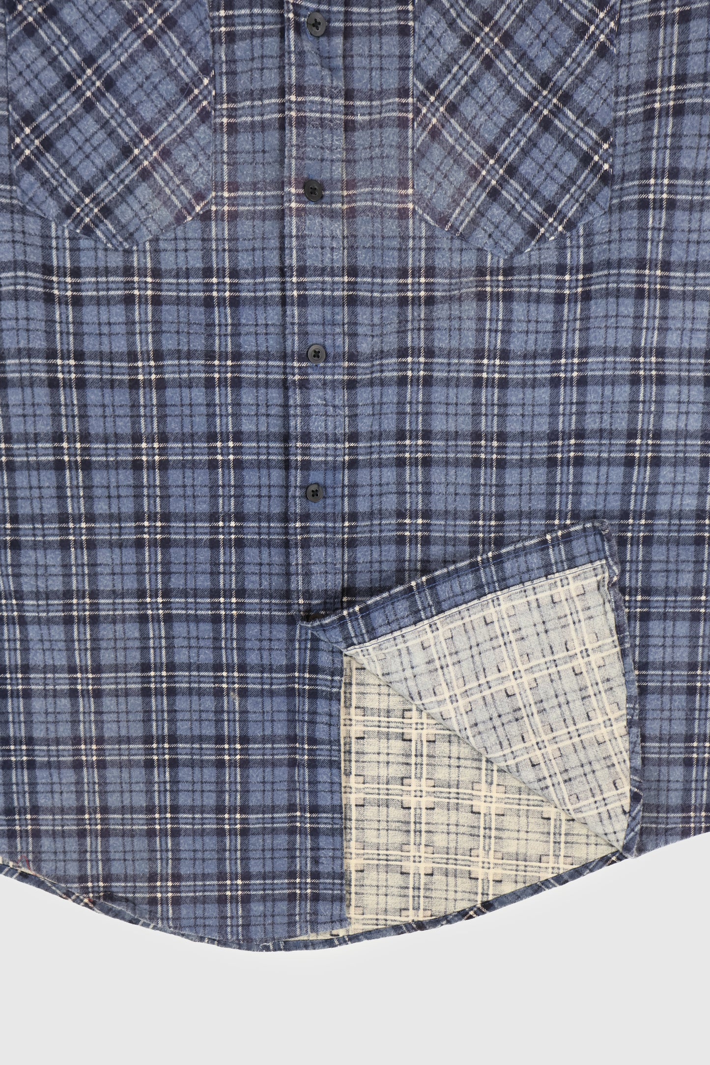 Vintage Blue Plaid Flannel Button-Down Shirt Image 3