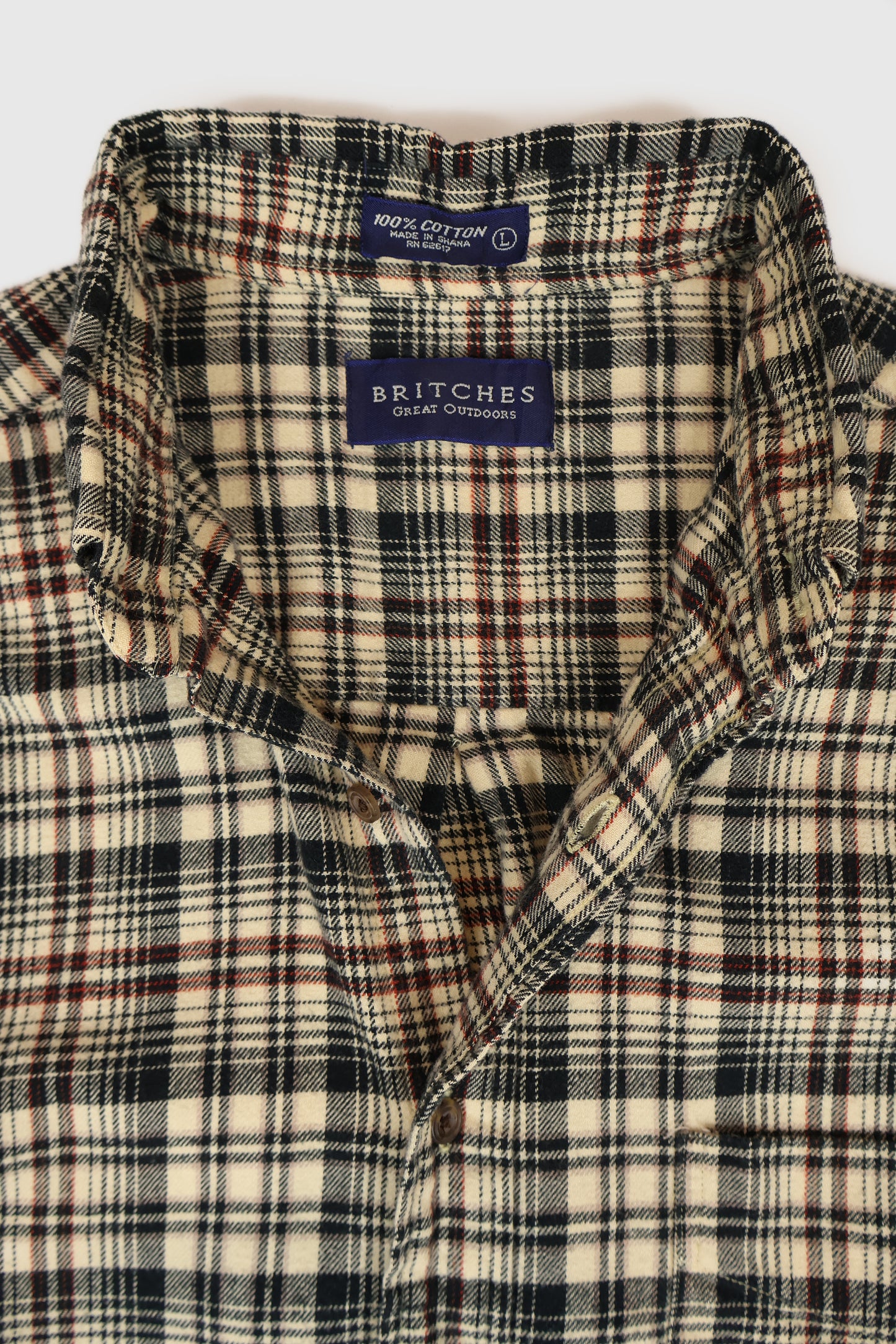 Vintage Plaid Flannel Button-Down Shirt Image 2