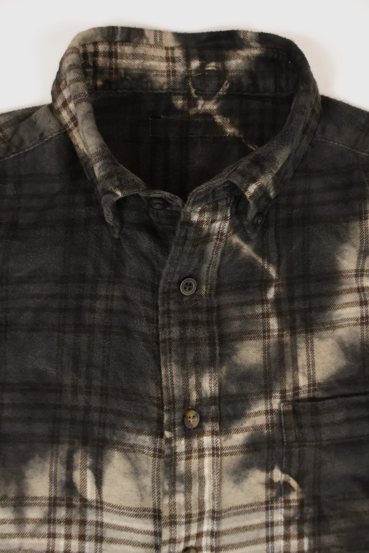 Vintage Dyed Plaid Flannel Button-Down Shirt Image 3