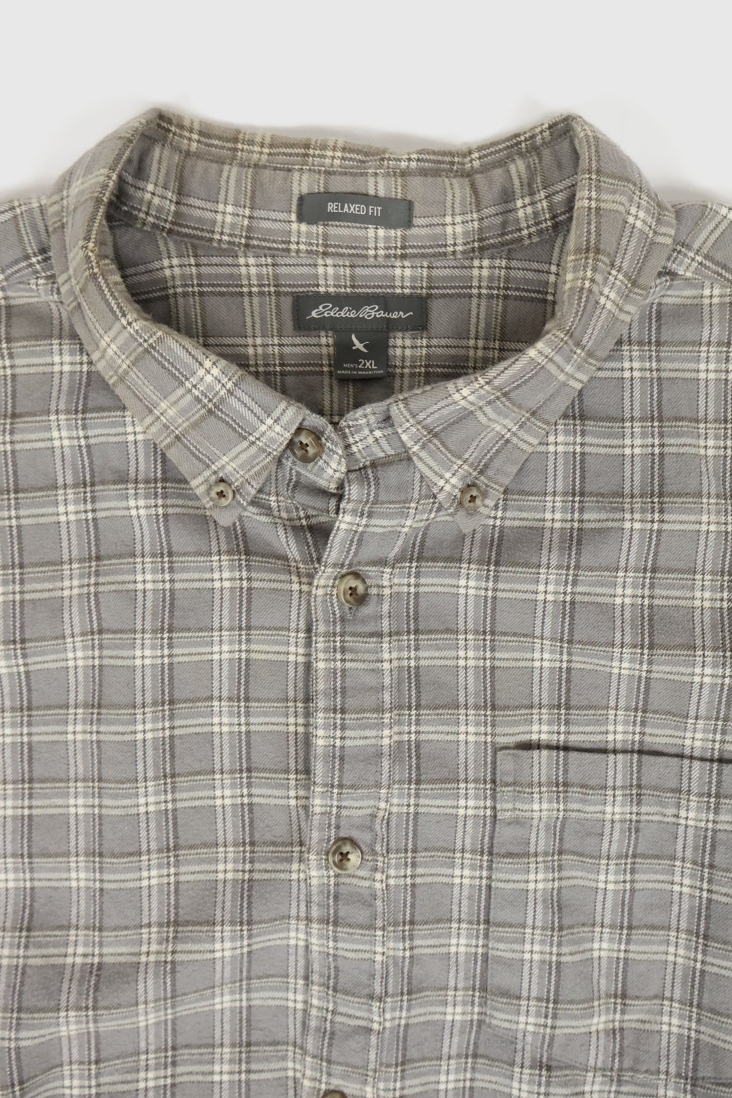 Vintage Eddie Bauer Plaid Flannel Button-Down Shirt Image 2