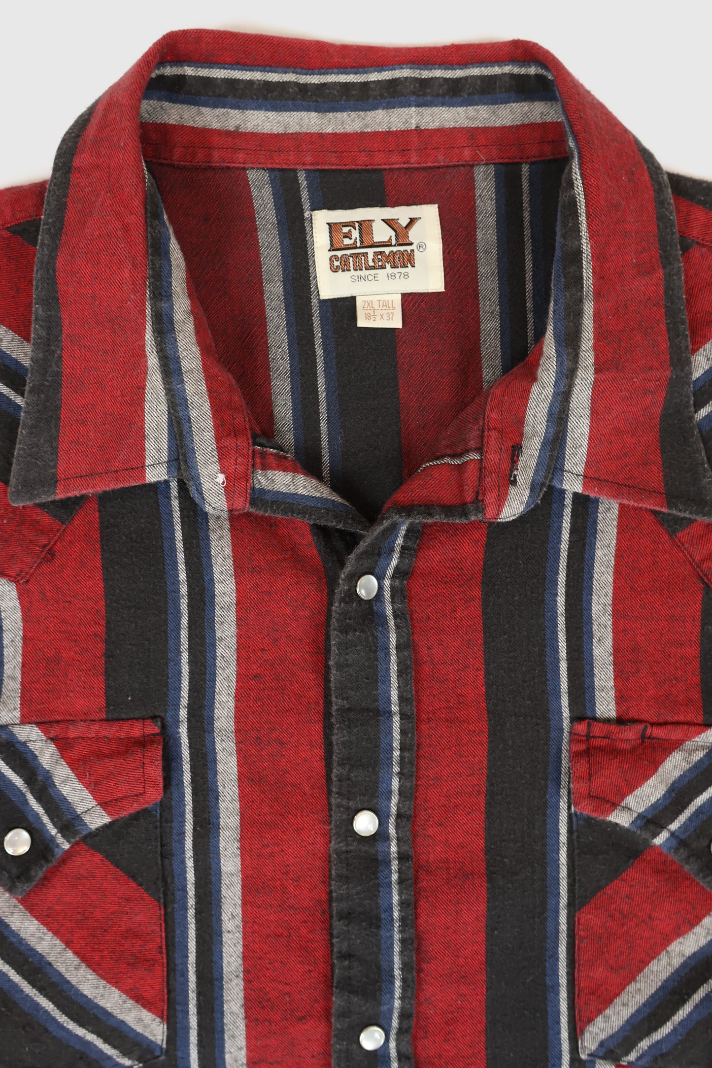Vintage Striped Snap Button Shirt Image 2