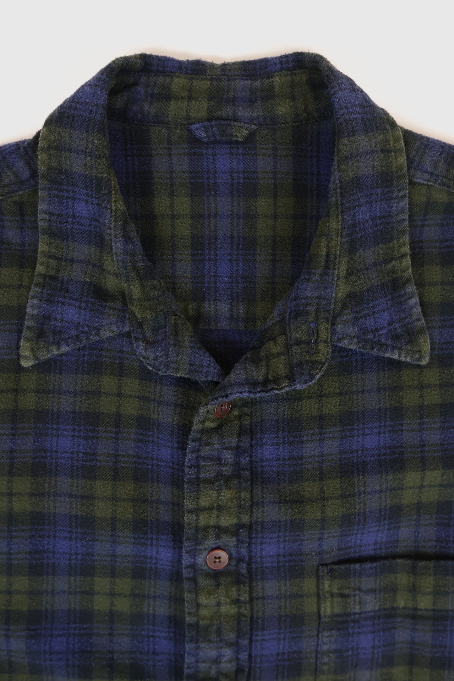 Vintage Green Plaid Flannel Button-Down Shirt Image 2