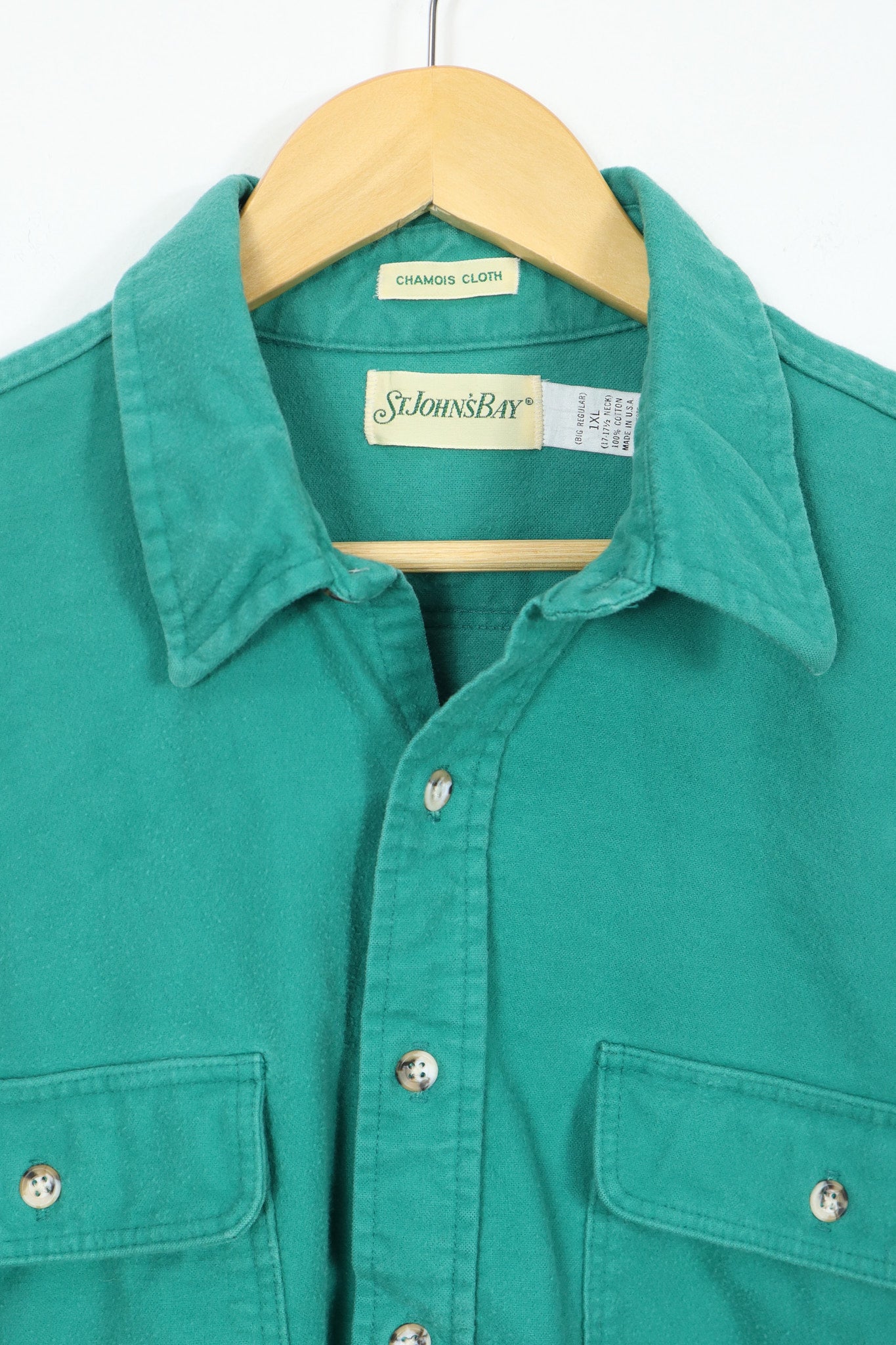 Green Flannel Button-Down Shirt