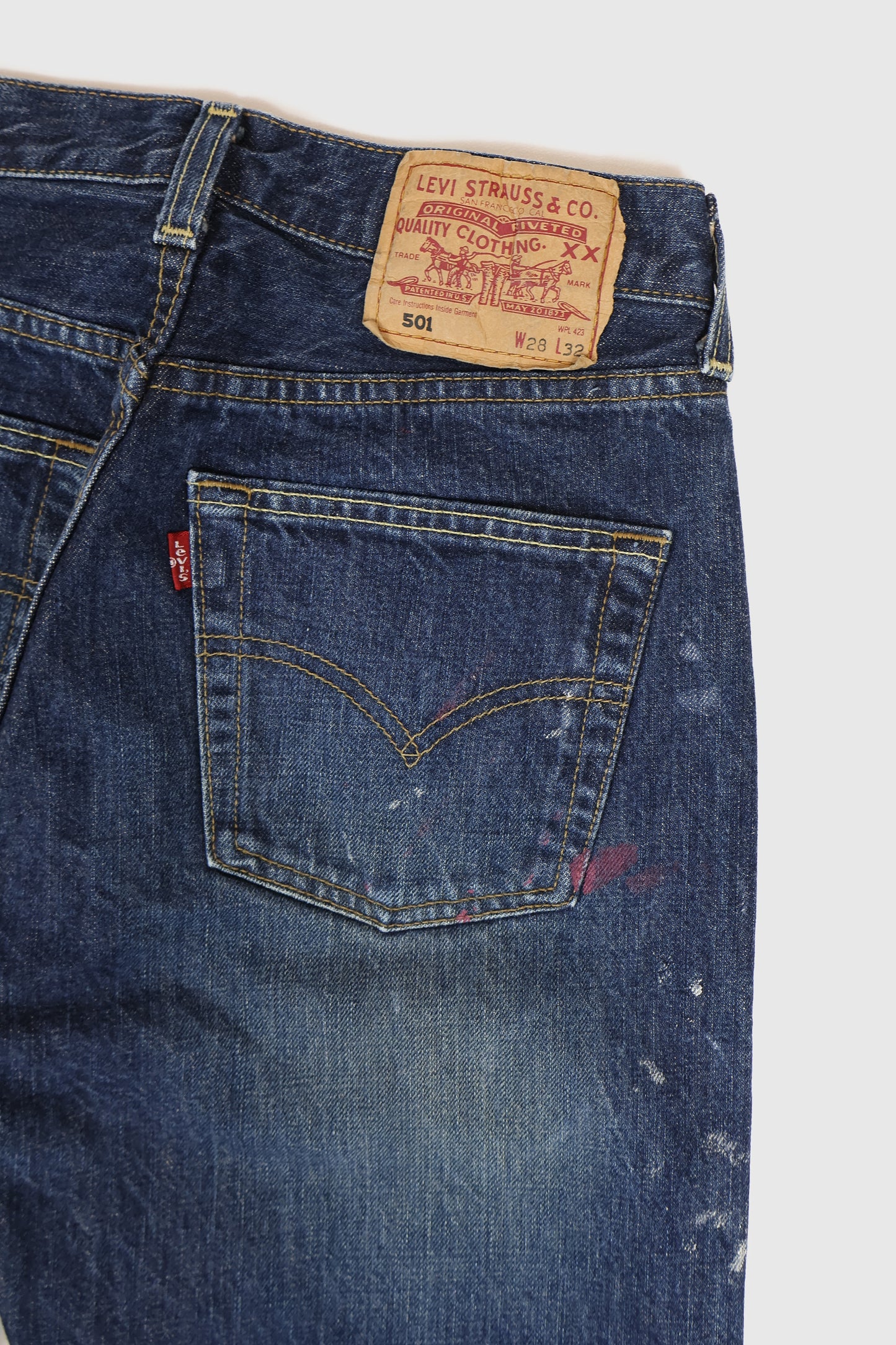 Vintage Levi's 501 Straight Fit Paint Splatter Jeans