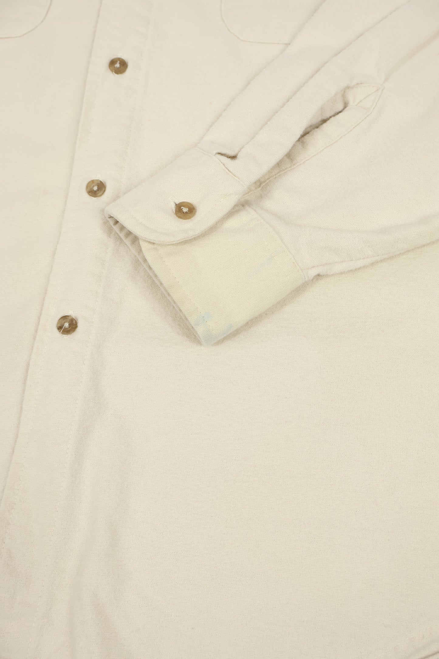 Vintage White Flannel Button-Down Shirt Image 3