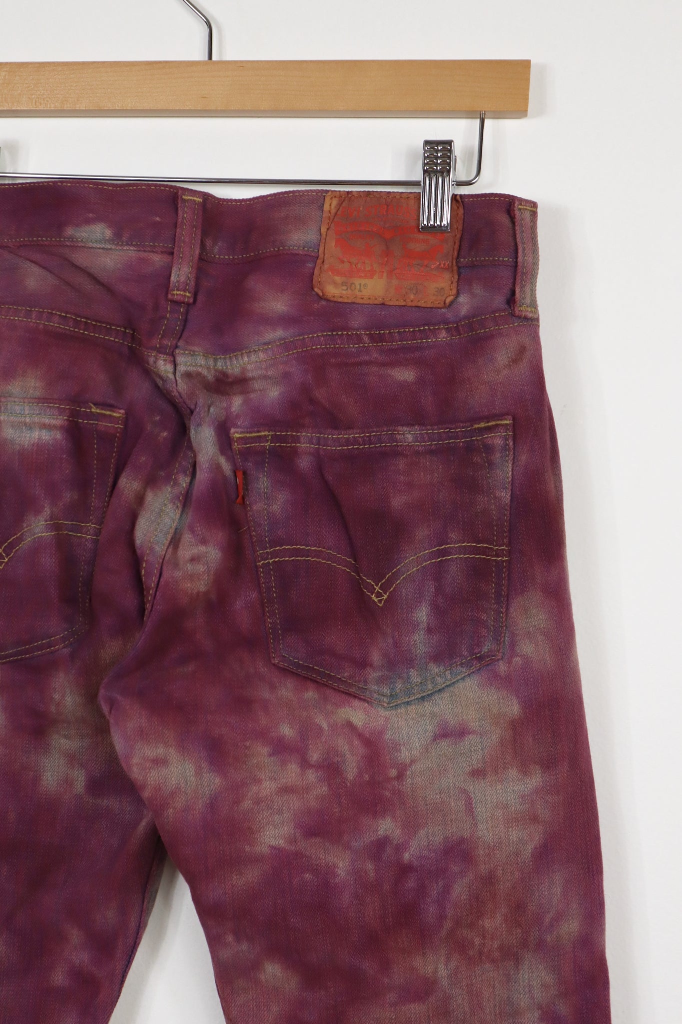Upcycled Levi's 501 Straight Fit Button-Fly Dyed Jeans 003