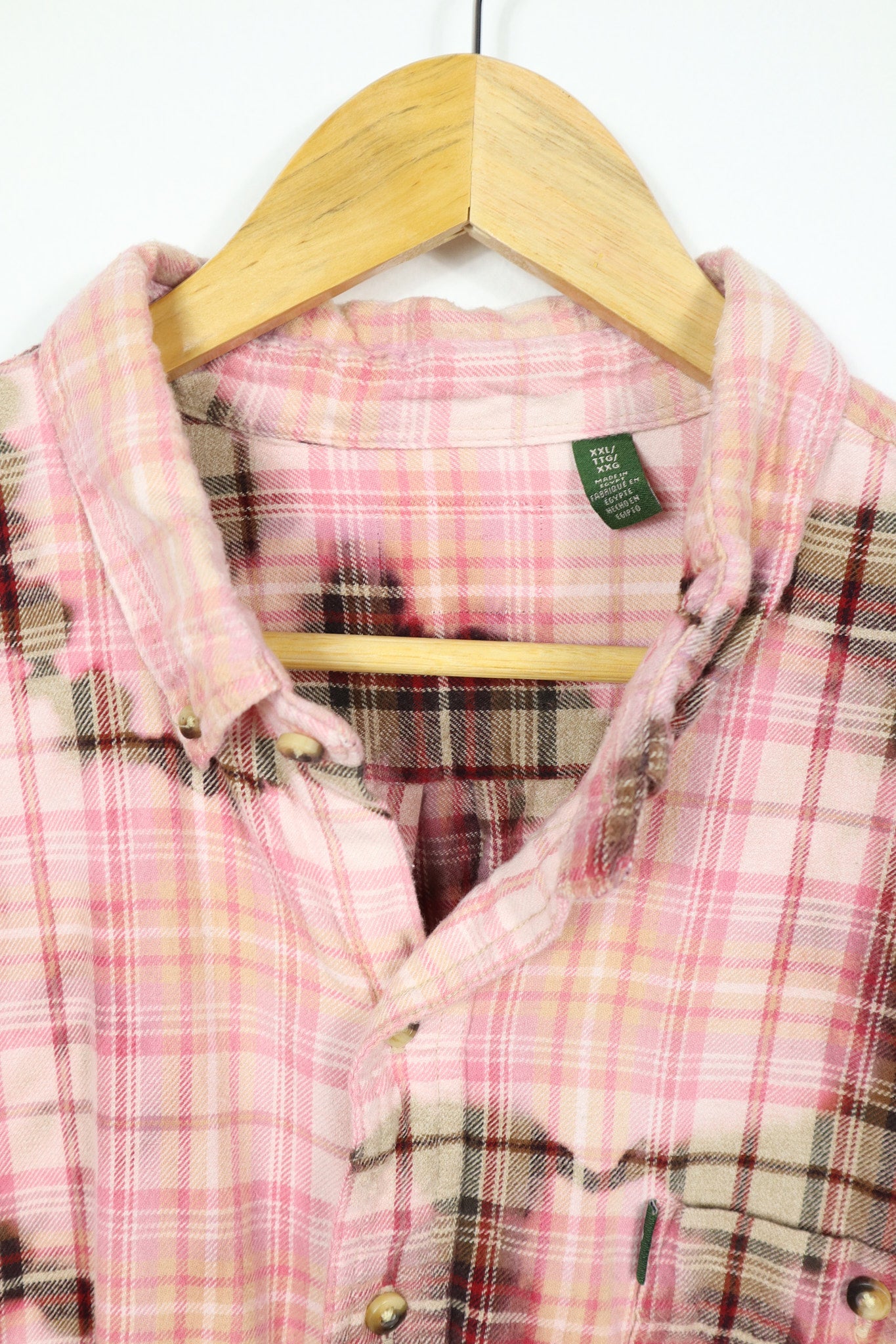 Vintage Plaid Bleached Flannel Button-Down 01