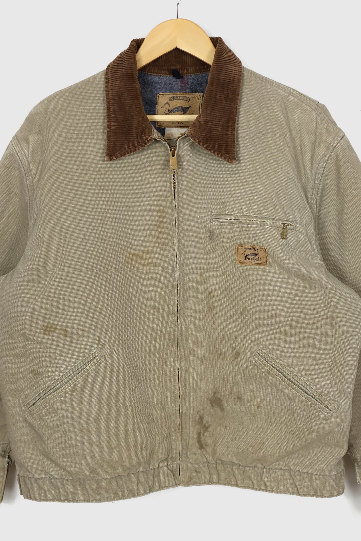 Vintage Distressed Full Zip Workwear Jacket