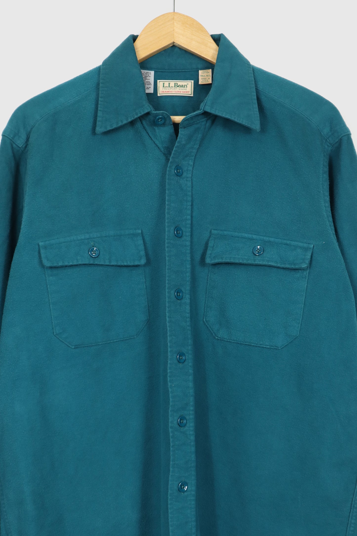 Vintage L.L. Bean Green Flannel Button-Down