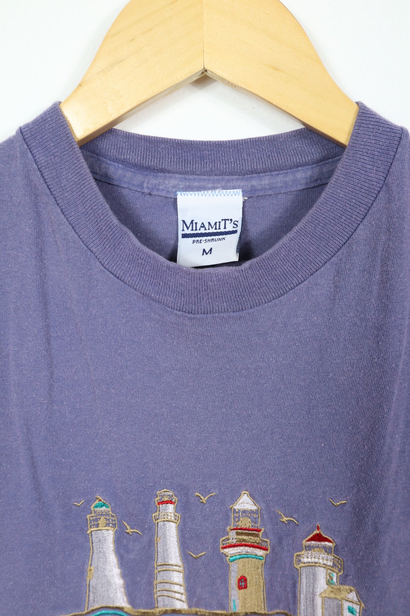 Vintage Embroidered Maine Lighthouses Tee