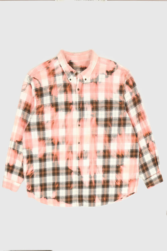 Bleached Flannel Button Down Shirt Image 1