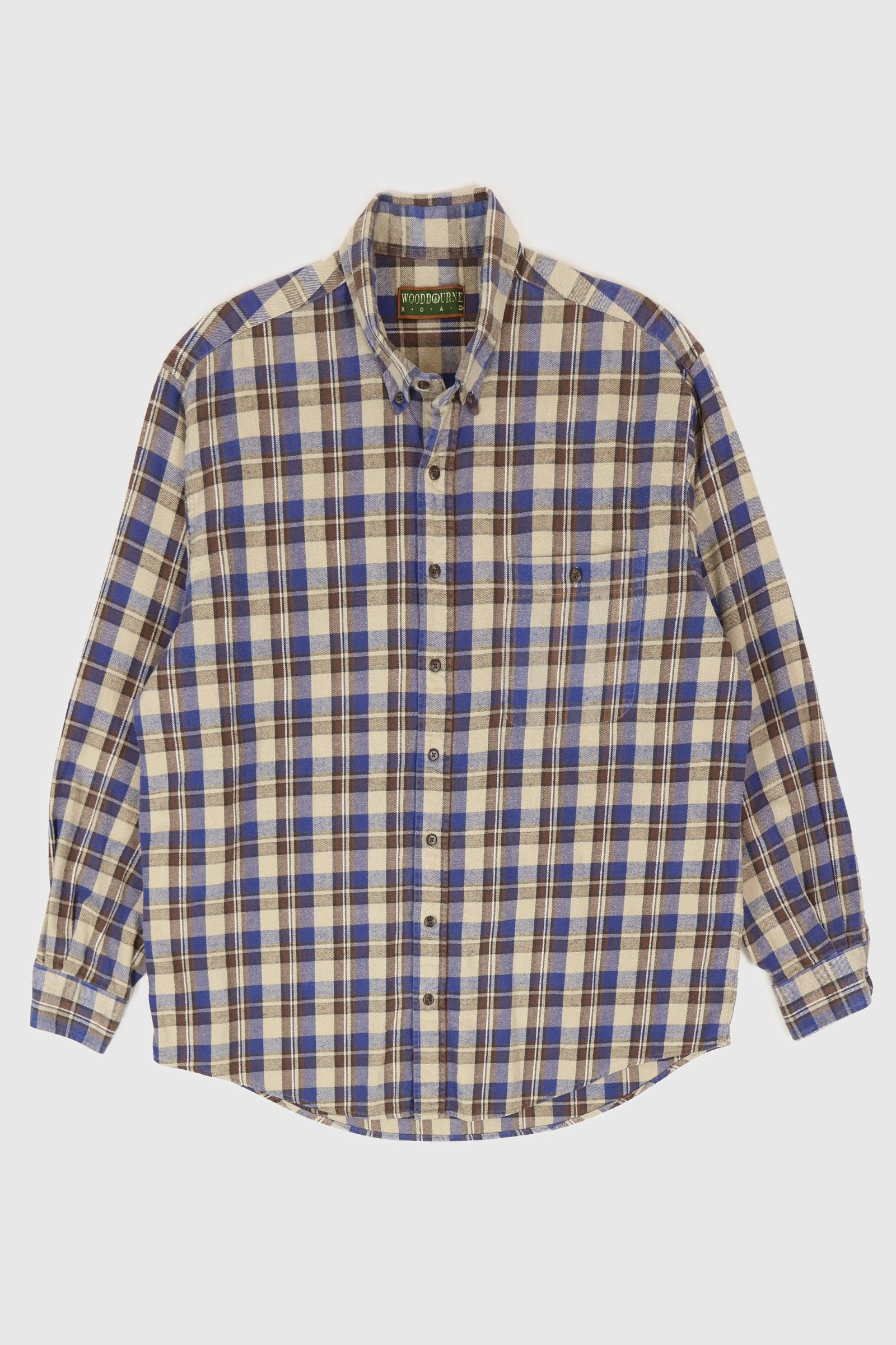 Vintage Blue Plaid Button Down Shirt Image 0