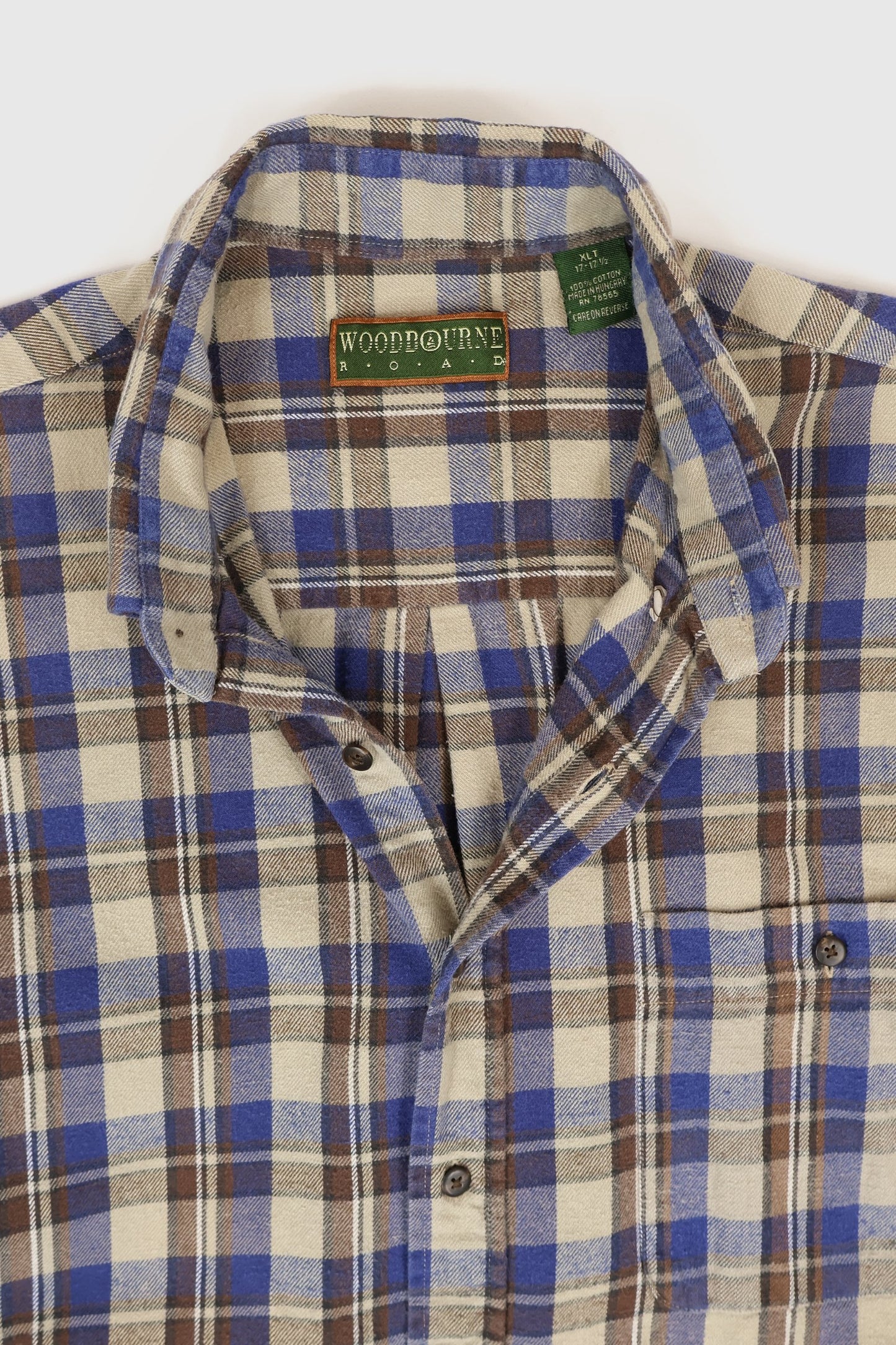 Vintage Blue Plaid Button Down Shirt Image 2