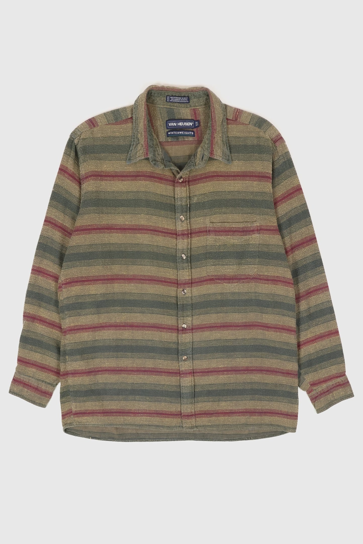 Vintage Green Striped Button Down Shirt Image 0