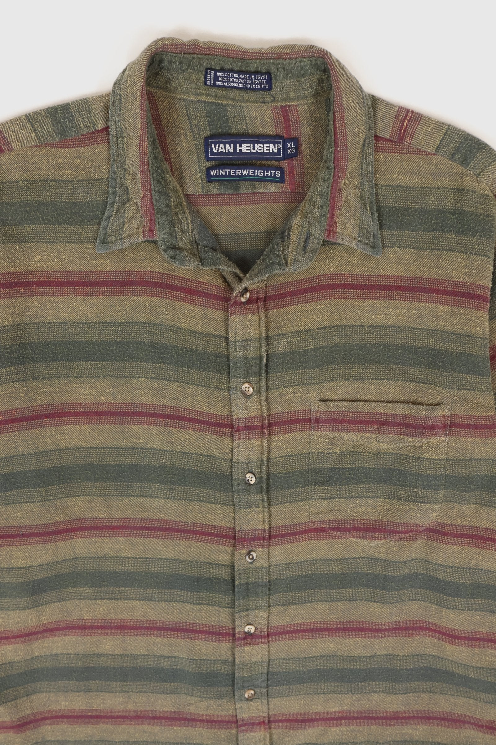 Vintage Green Striped Button Down Shirt Image 1