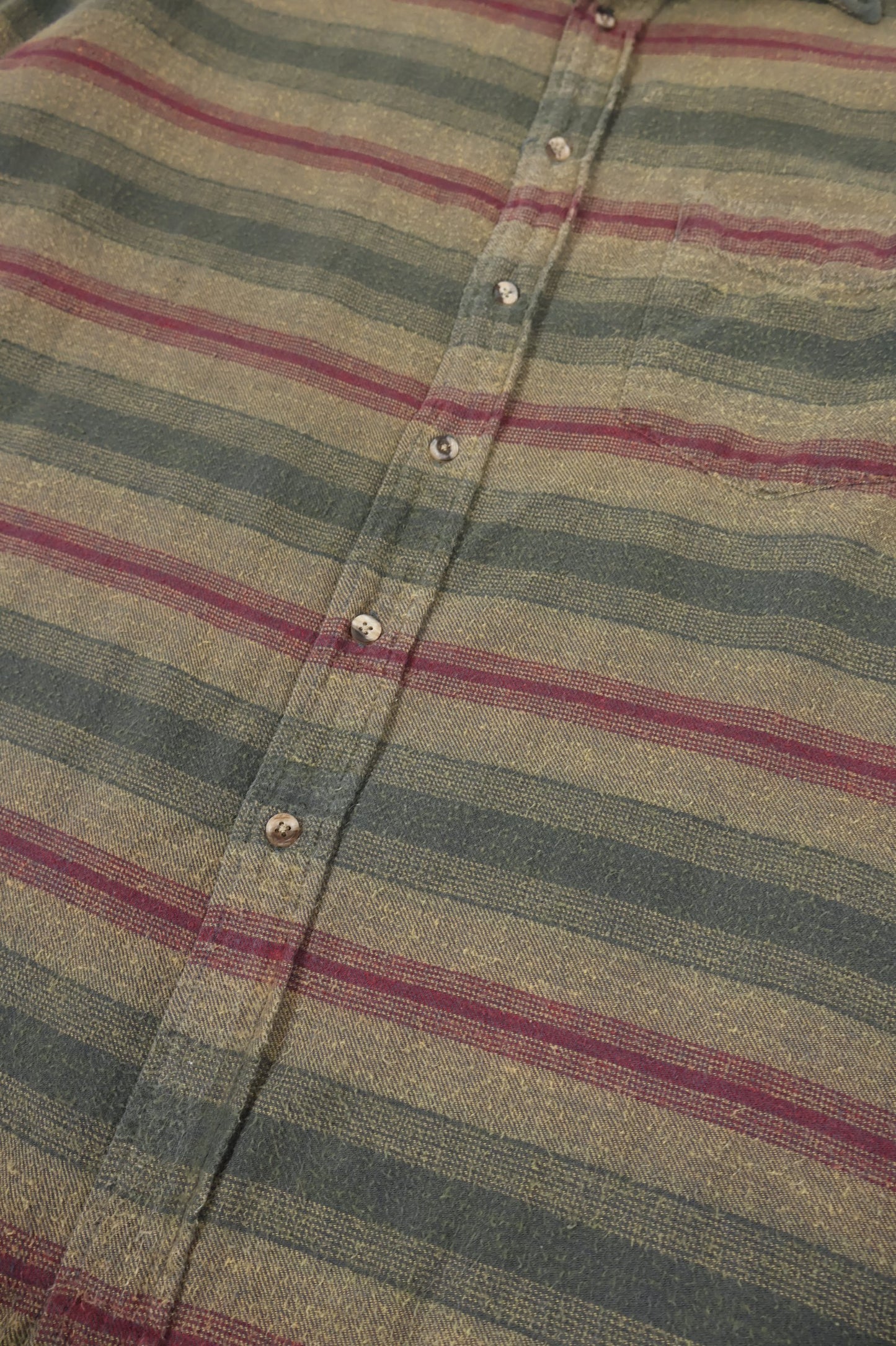 Vintage Green Striped Button Down Shirt Image 3