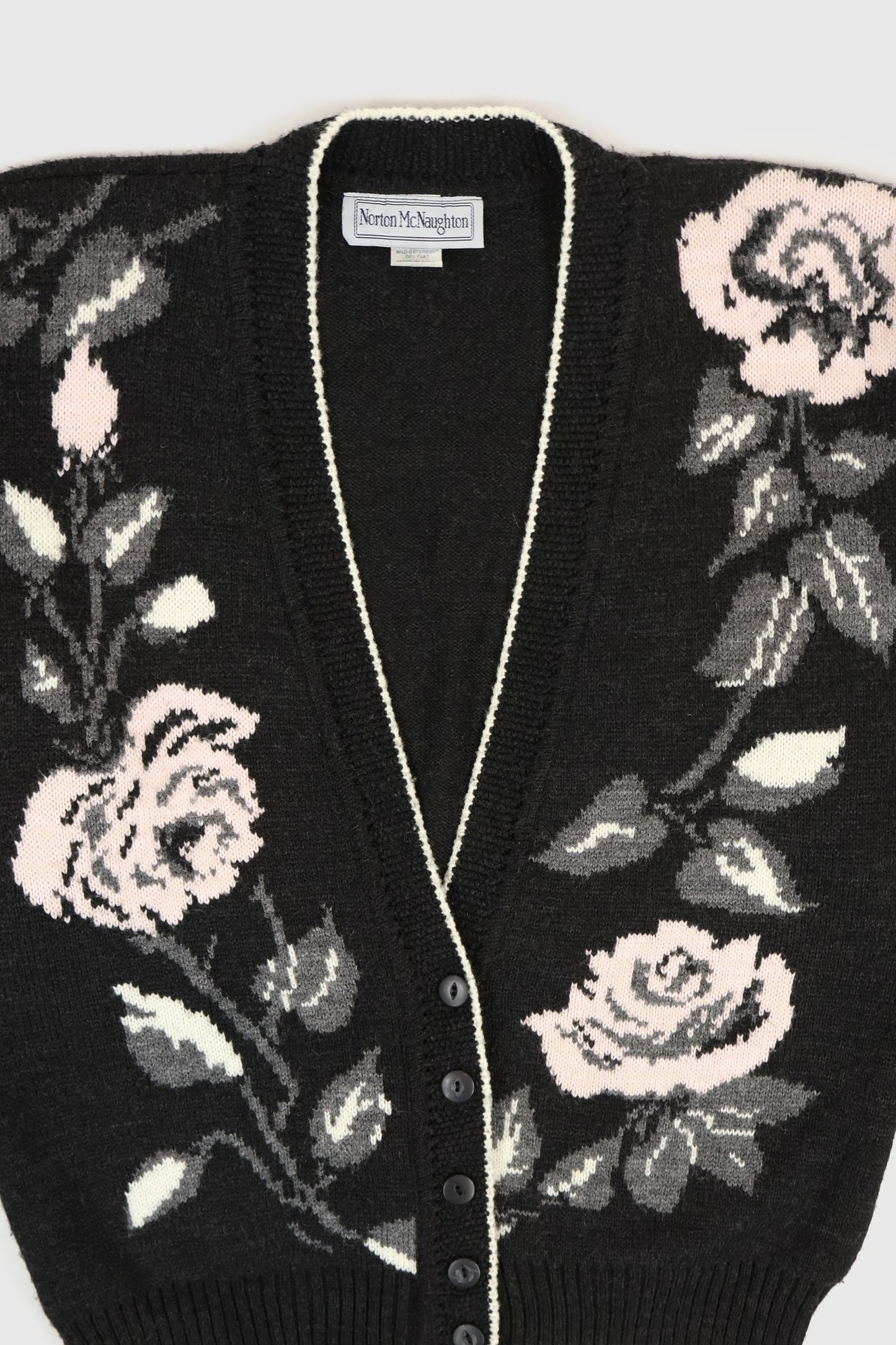 Vintage Flower Pattern Cardigan Sweater Image 1
