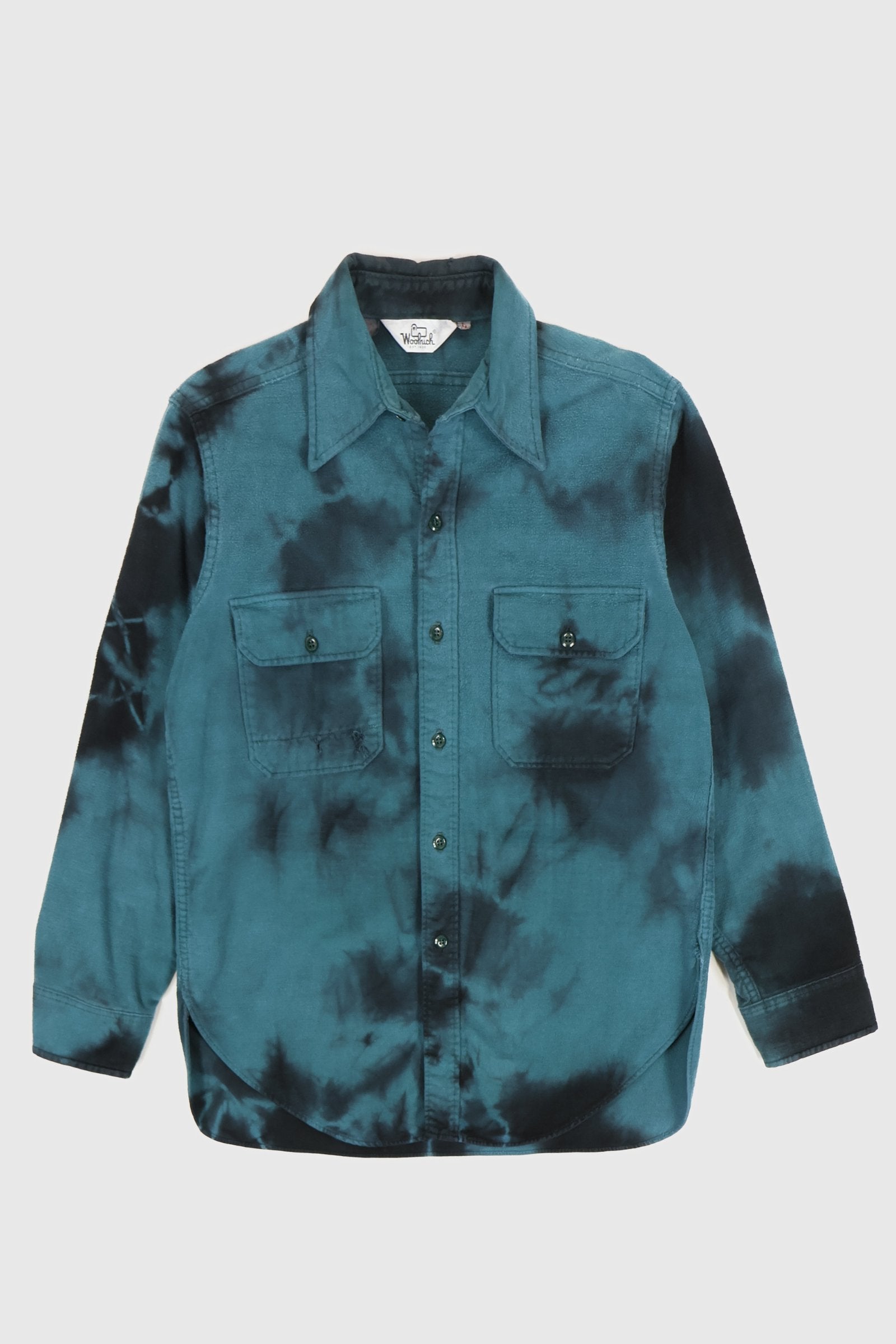 Reworked Woolrich Dyed Flannel Button Down Shirt Image 0