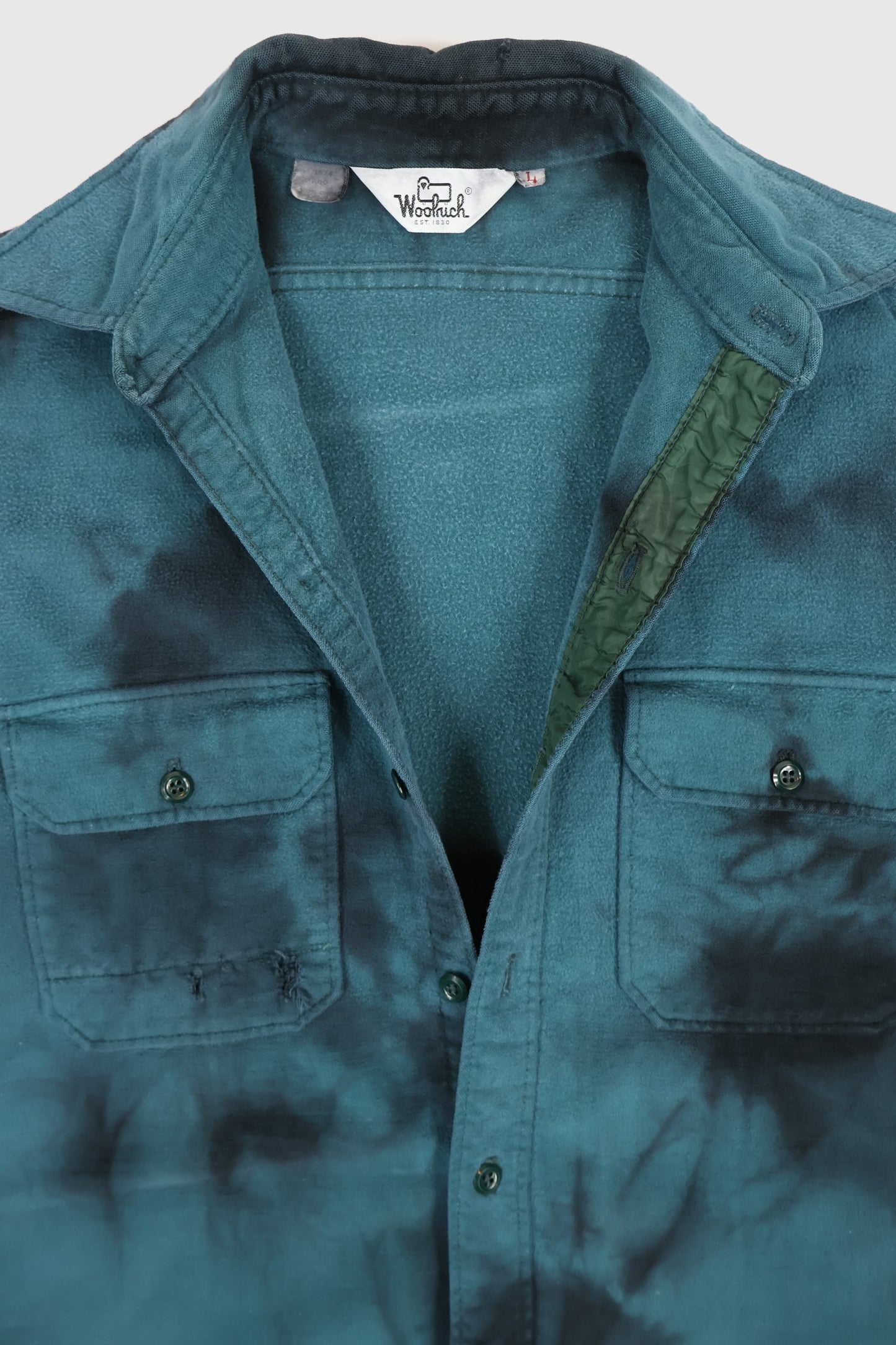 Reworked Woolrich Dyed Flannel Button Down Shirt Image 7