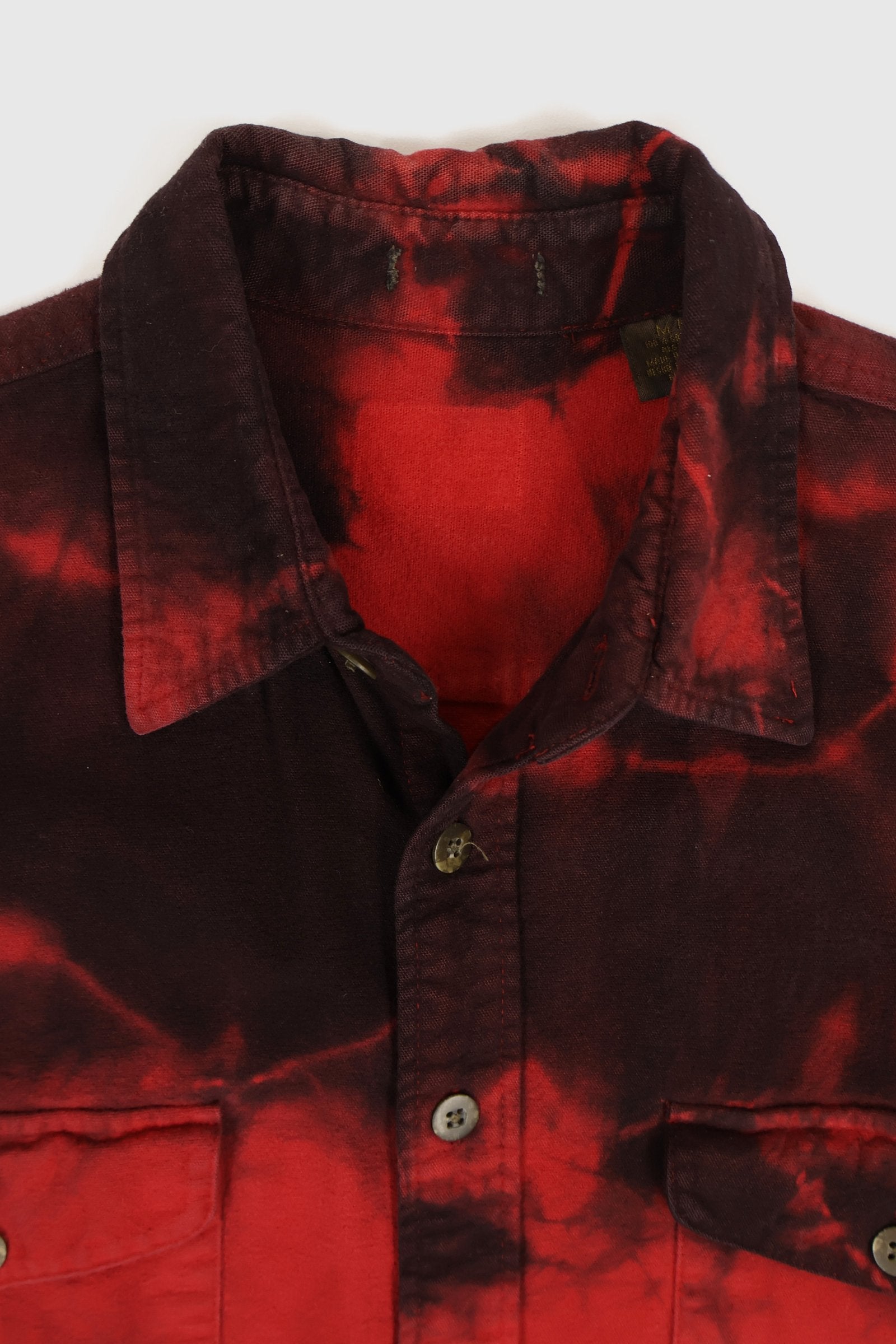 Reworked Dyed Red Flannel Button Down Shirt Image 3