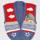 Vintage Beach Pattern Cardigan Sweater Vest Image 0