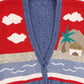 Vintage Beach Pattern Cardigan Sweater Vest Image 2