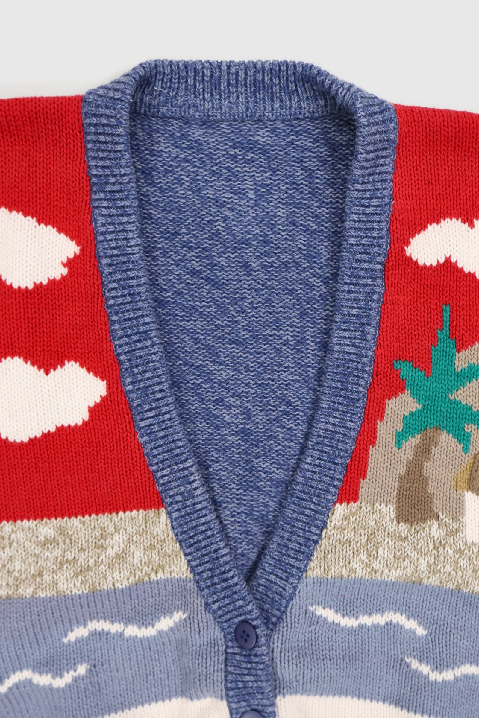 Vintage Beach Pattern Cardigan Sweater Vest Image 3