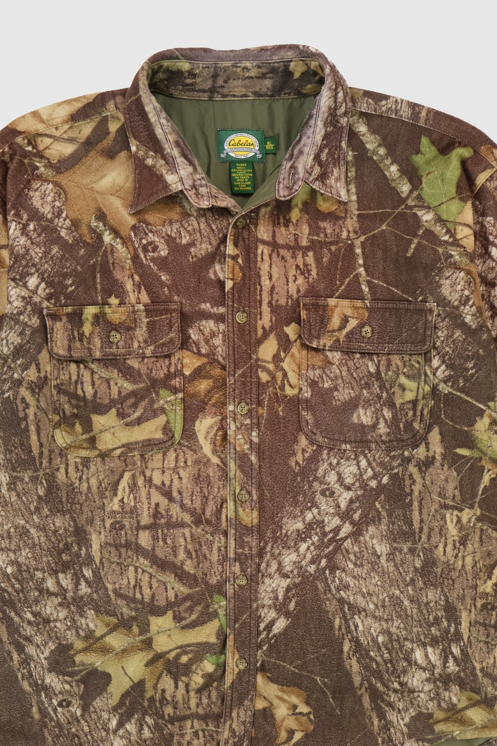 Vintage Real Tree Fleece Camo Button-Down Shirt Image 2