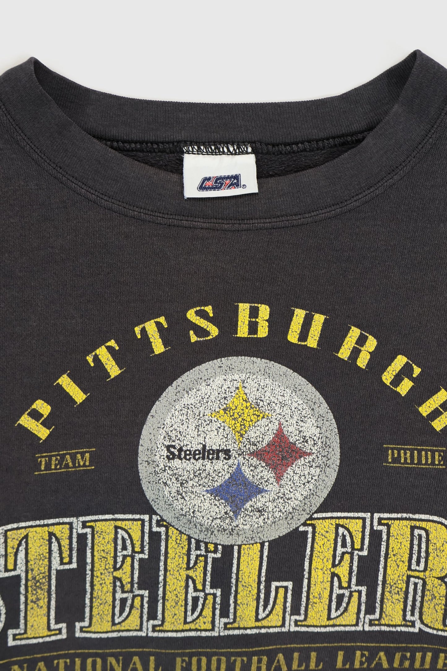 Vintage Faded Pittsburgh Steelers Crewneck Image 2