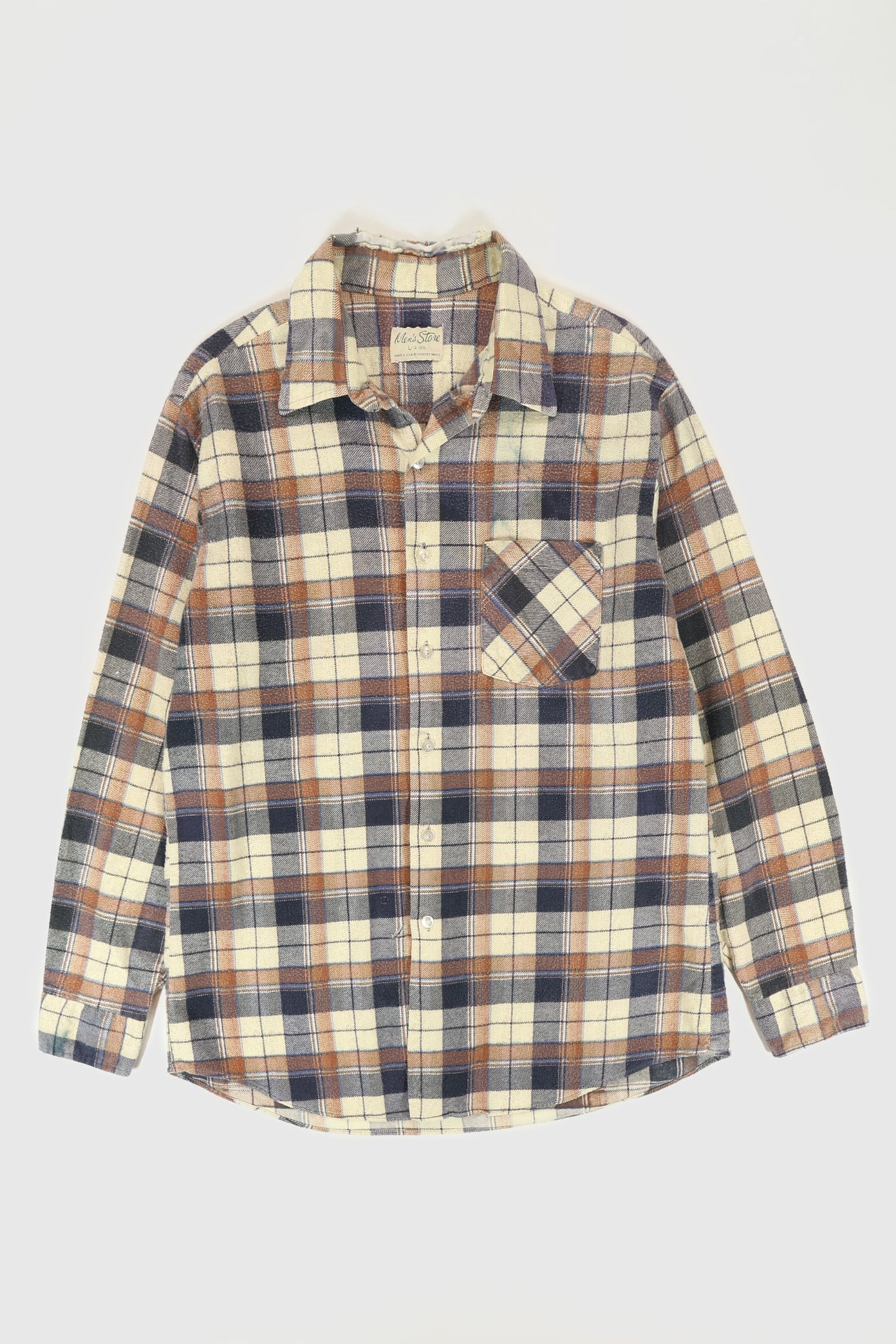 Vintage Frayed Plaid Button-Down Shirt Image 0