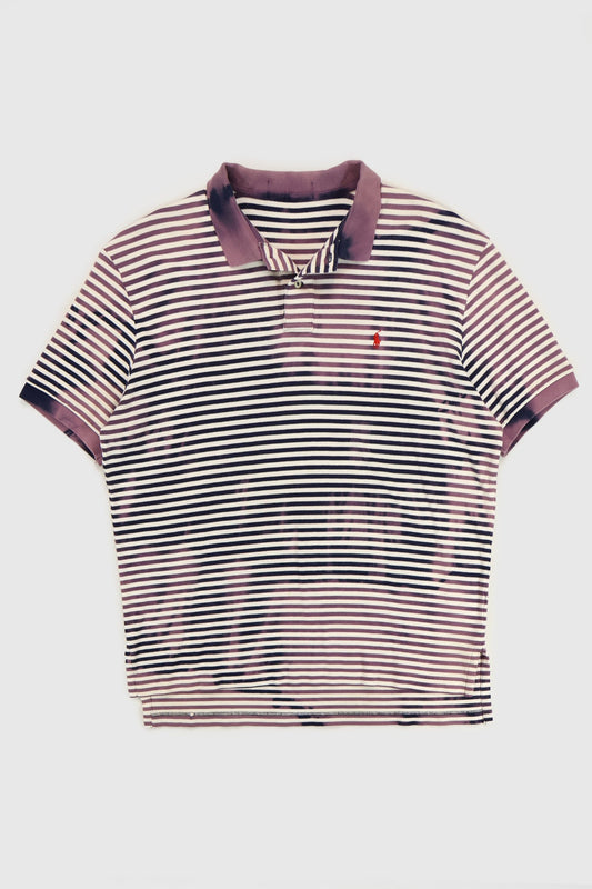 Reworked Bleached Ralph Lauren Striped Polo Image 0