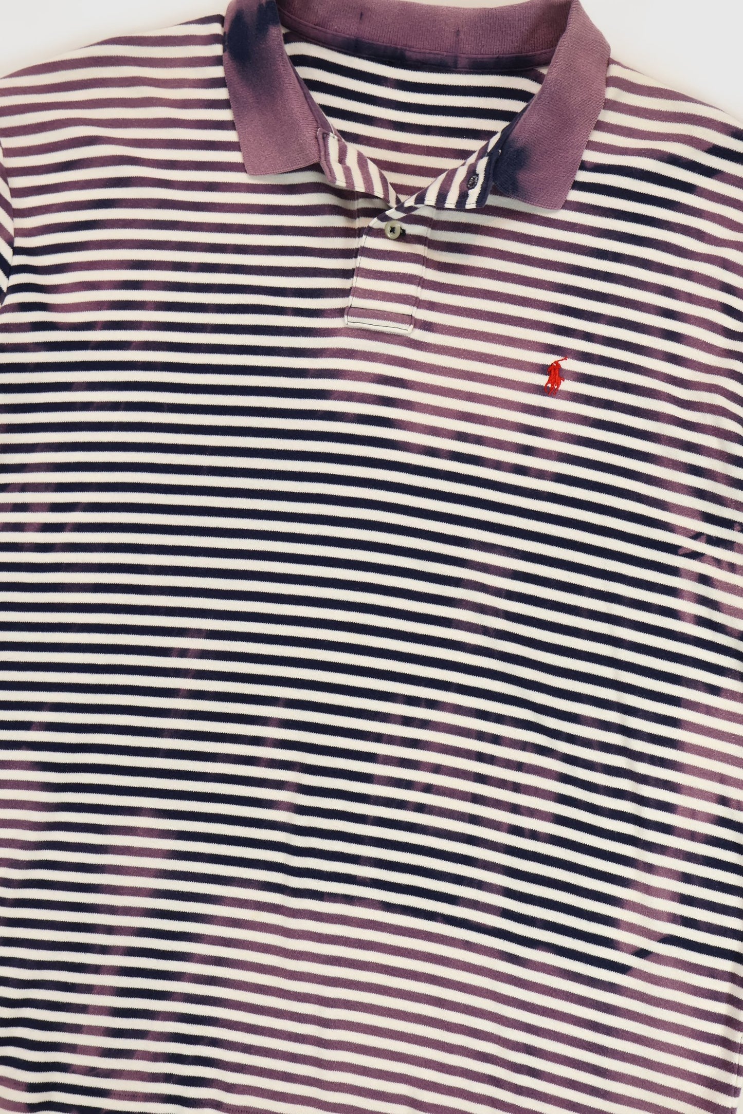 Reworked Bleached Ralph Lauren Striped Polo Image 4
