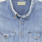 Vintage Distressed Denim Button-Down Shirt Image 2