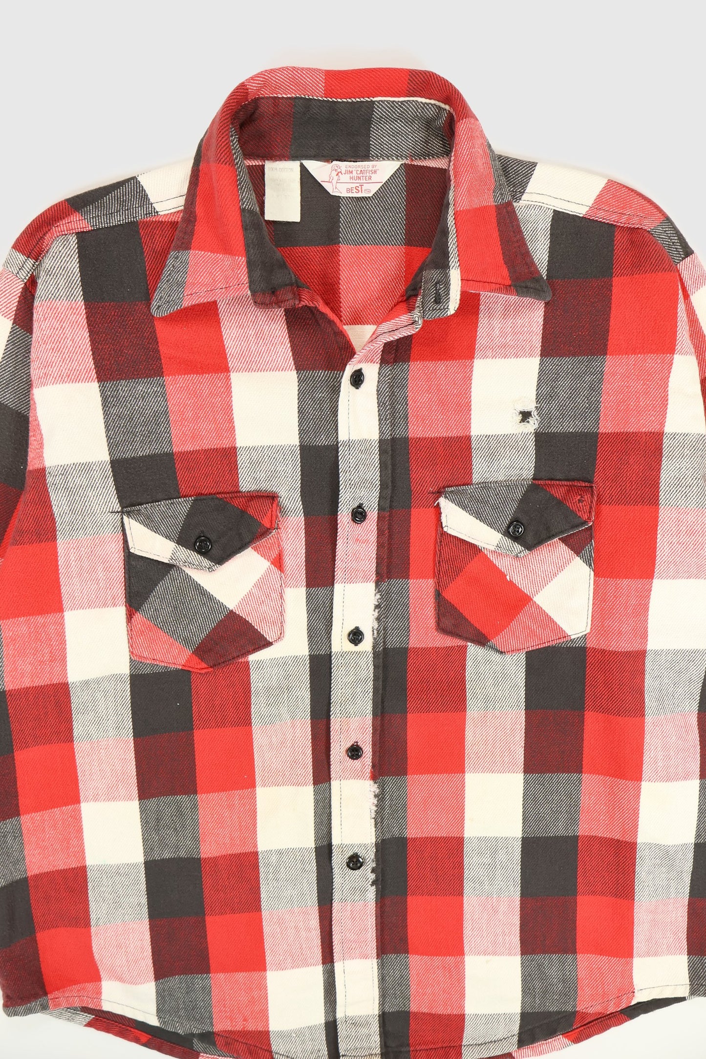 Vintage Red Plaid Button-Down Shirt Image 1