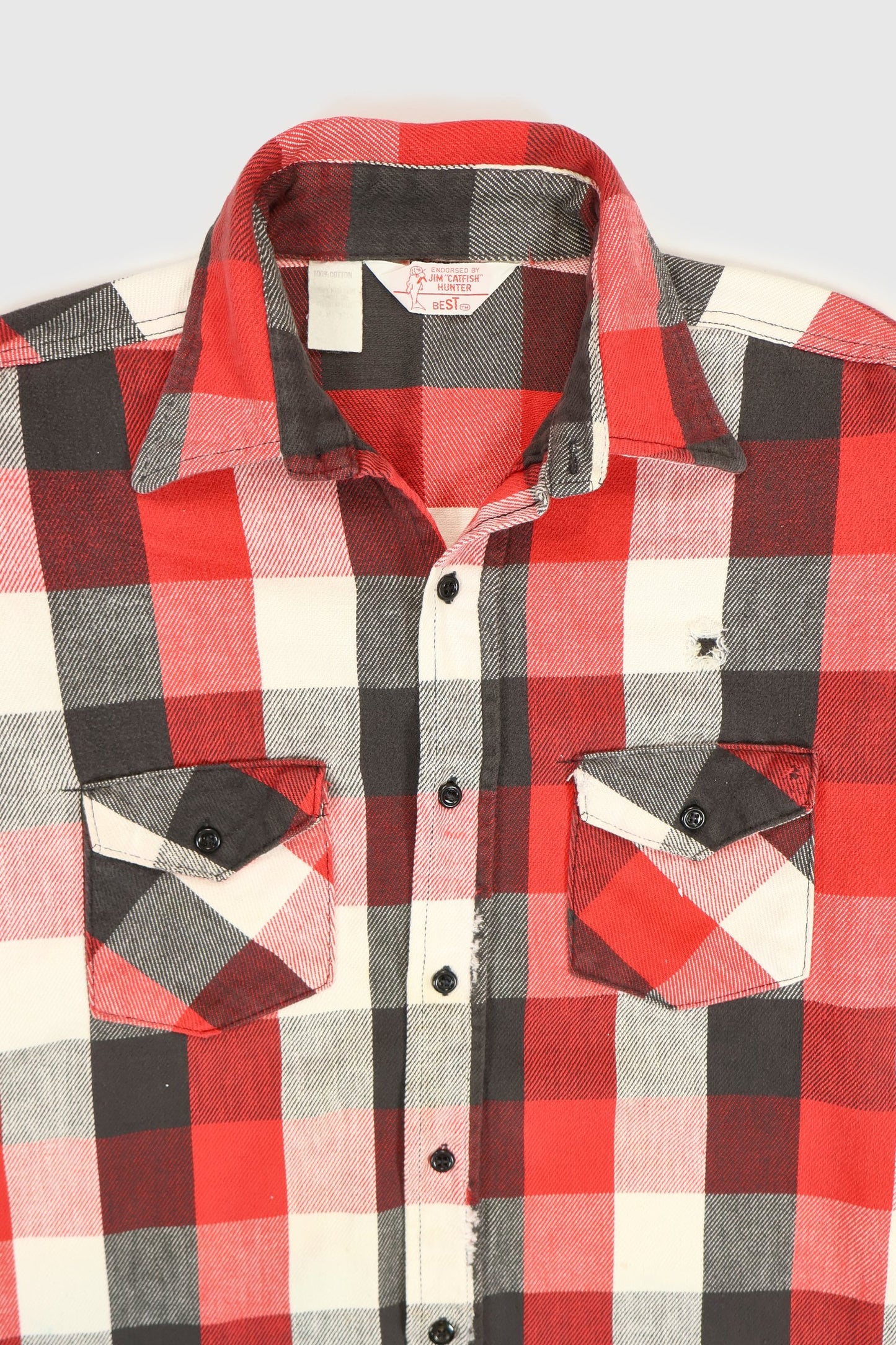 Vintage Red Plaid Button-Down Shirt Image 2