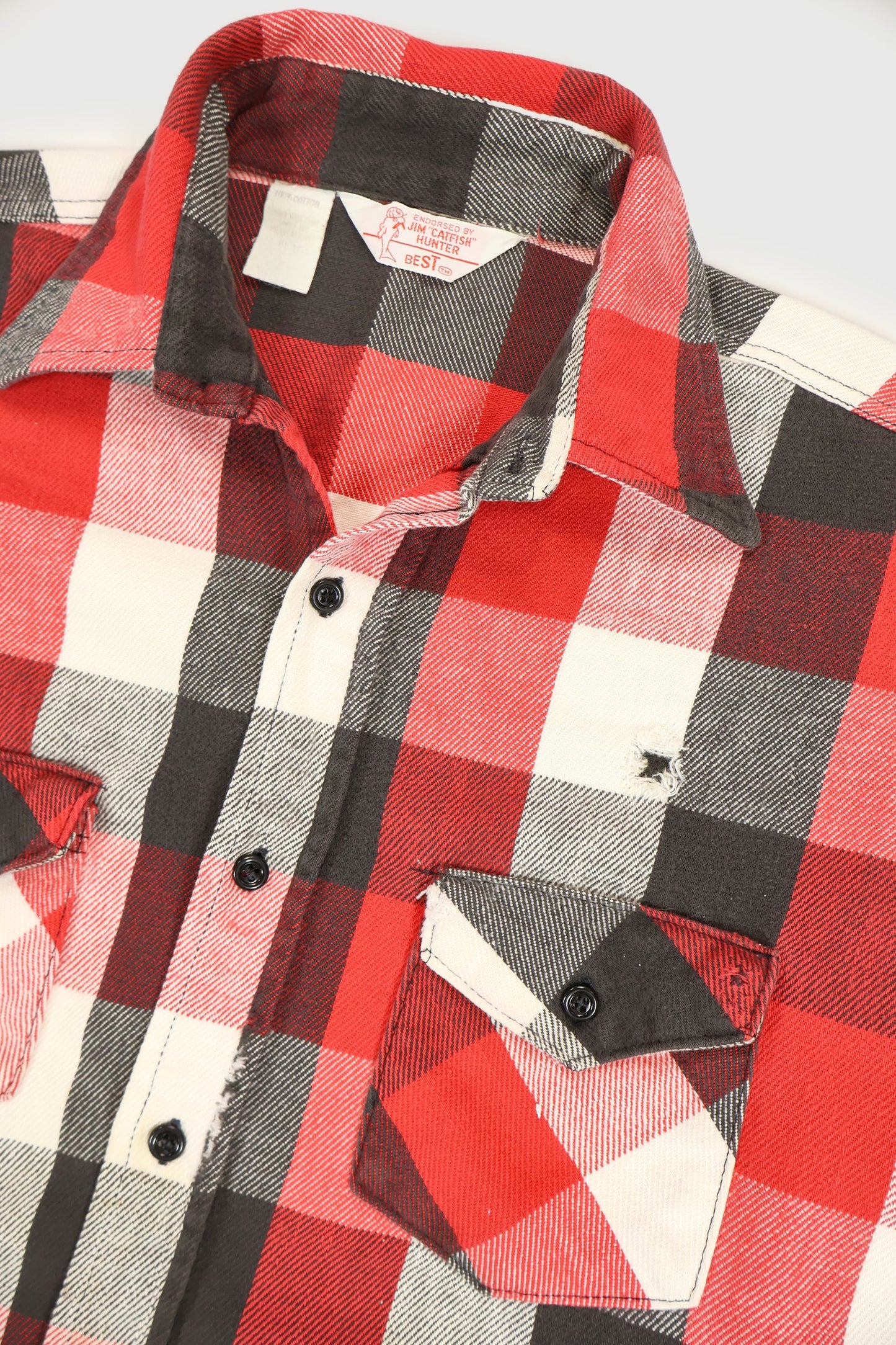 Vintage Red Plaid Button-Down Shirt Image 3