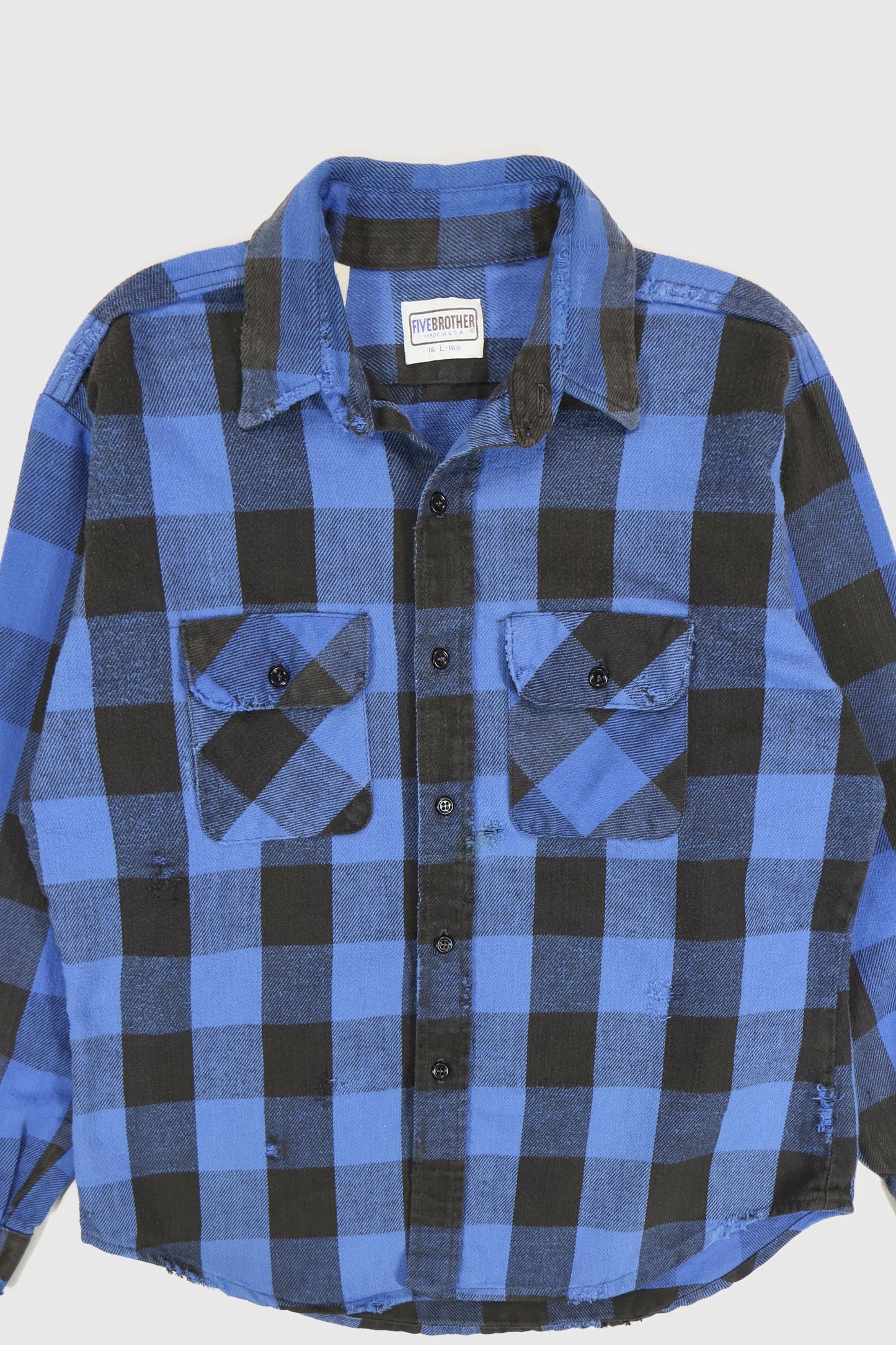 Vintage Frayed Button-Down Shirt Image 1