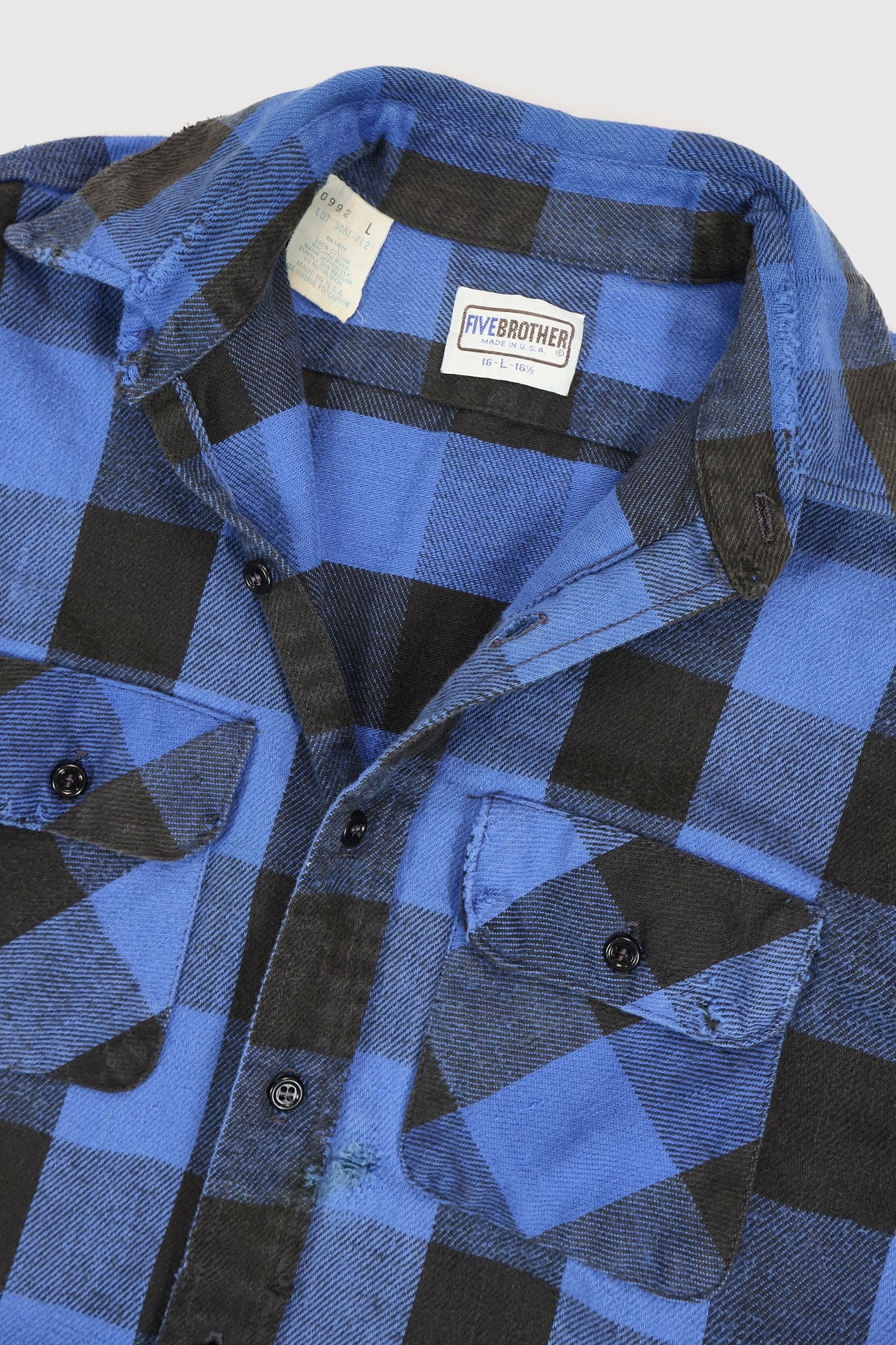 Vintage Frayed Button-Down Shirt Image 4