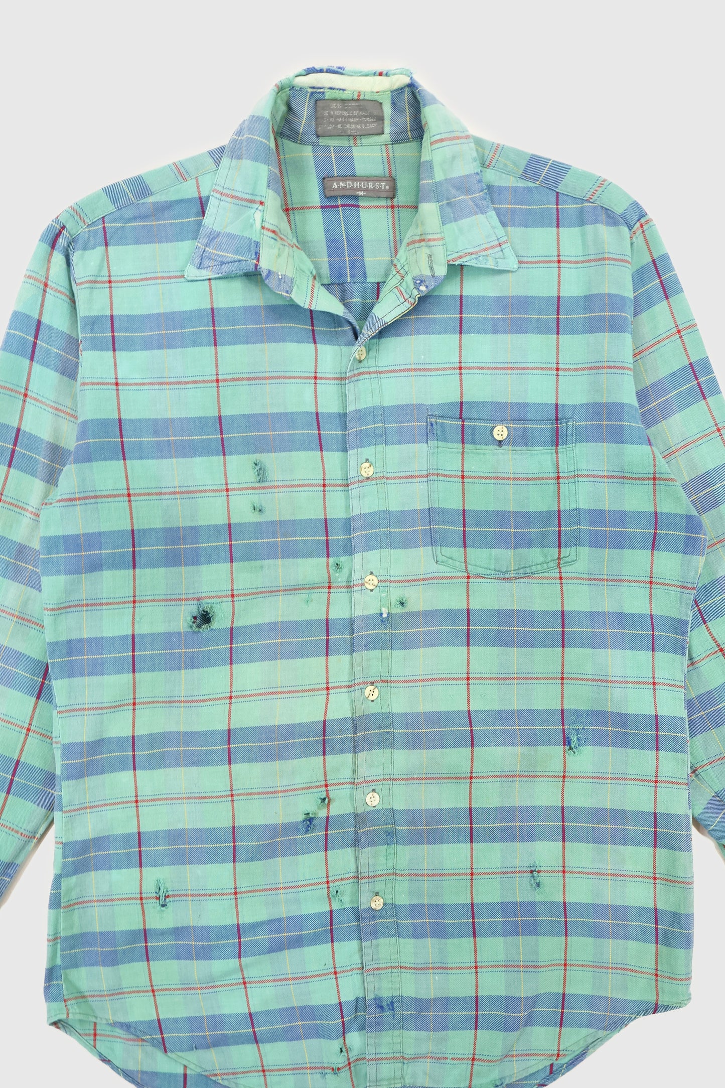 Vintage Frayed Snap Button-Down Shirt Image 2