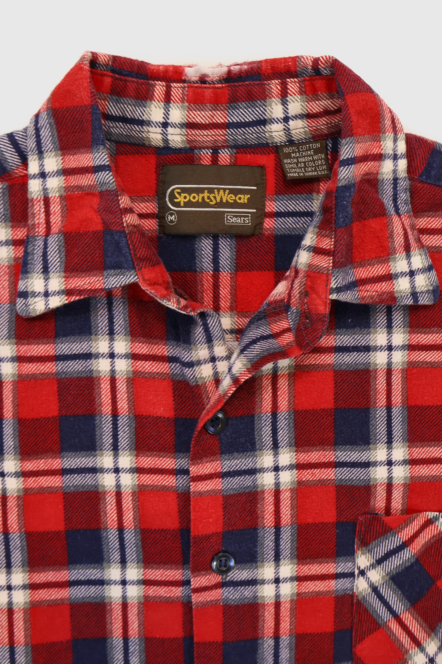 Vintage Red Plaid Button-Down Shirt Image 2