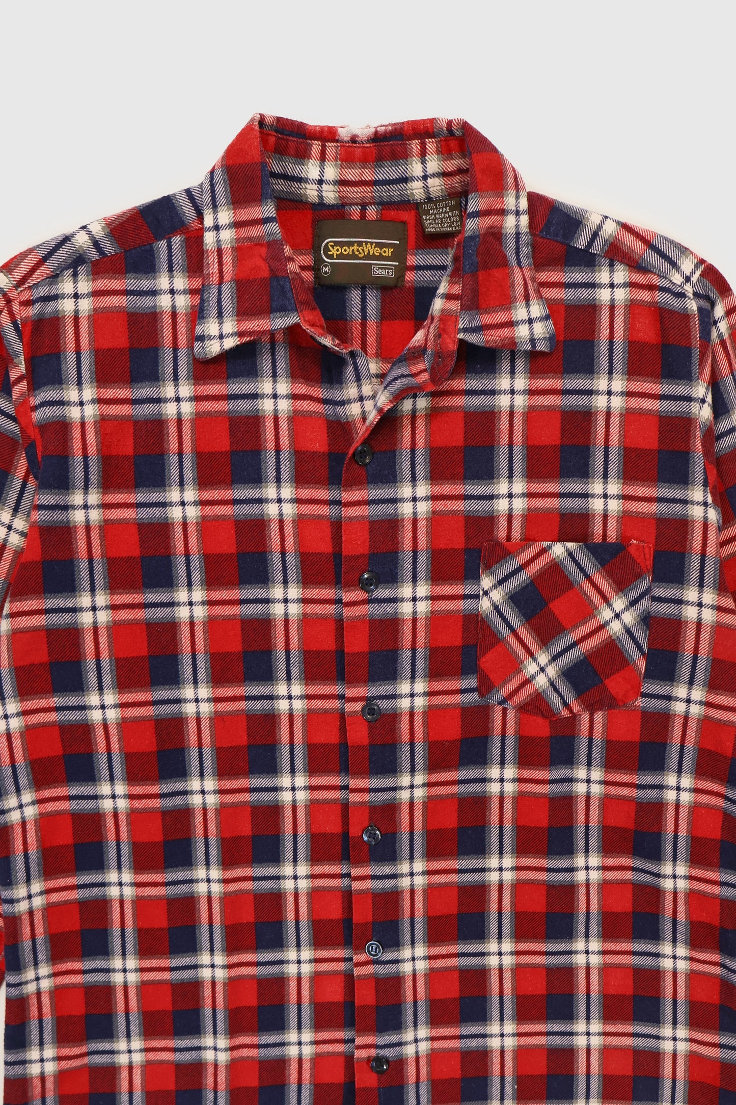 Vintage Red Plaid Button-Down Shirt Image 1