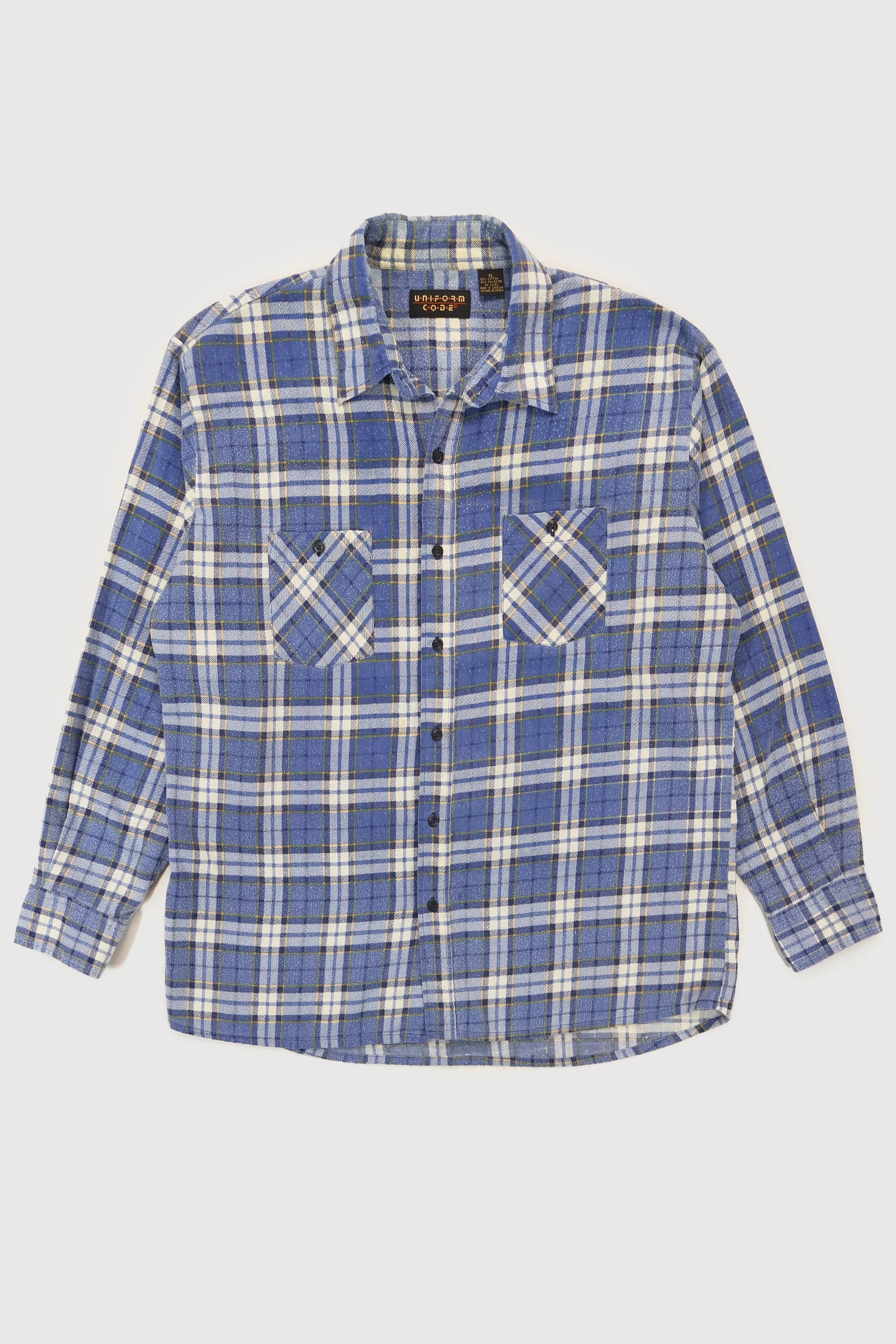 Vintage Blue Plaid Button-Down Shirt Image 0