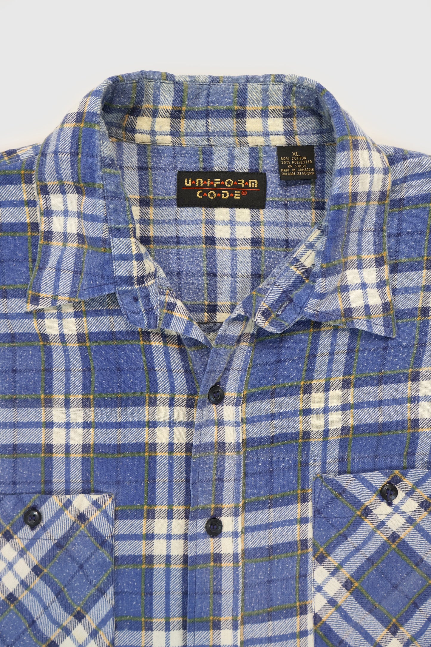 Vintage Blue Plaid Button-Down Shirt Image 2