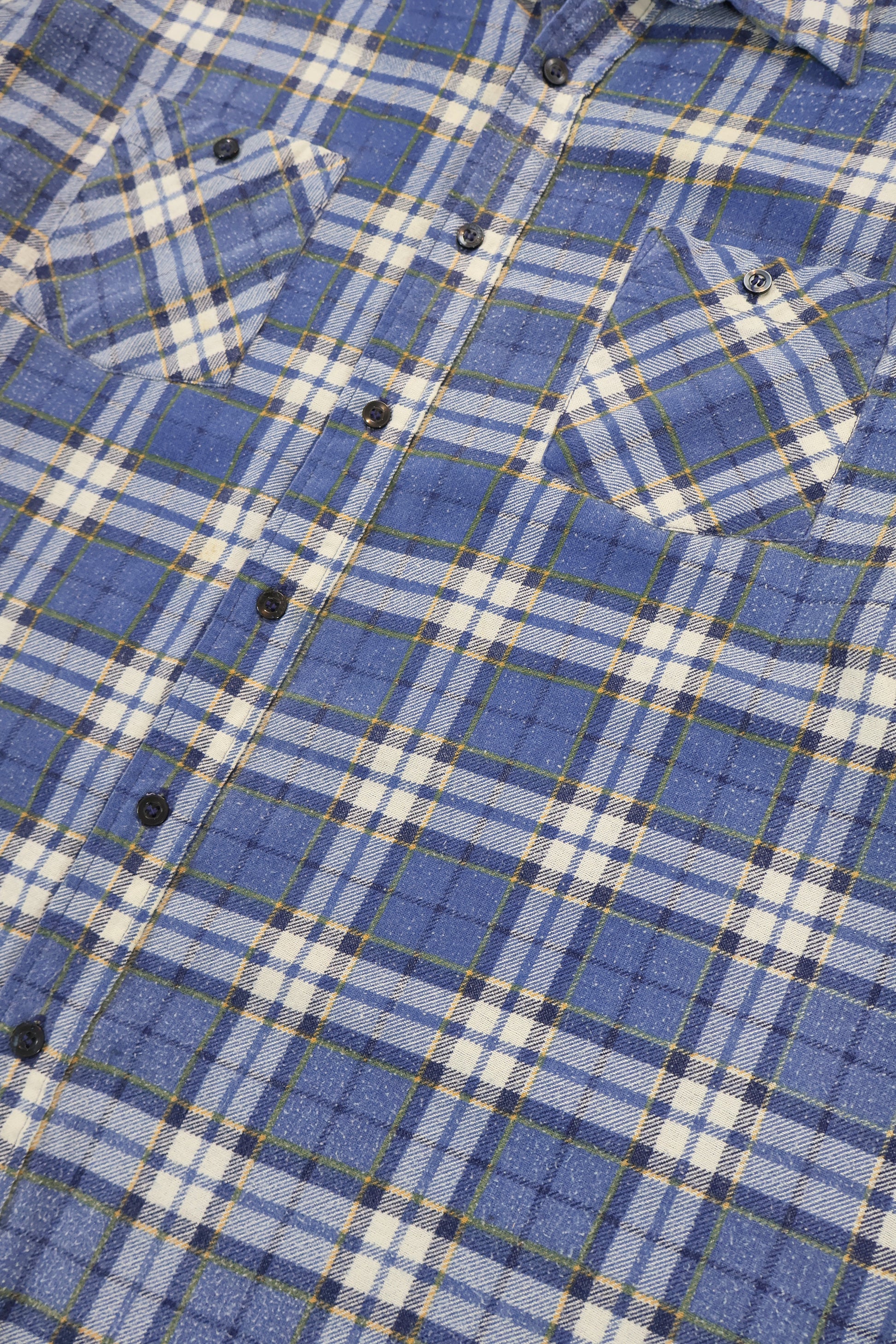 Vintage Blue Plaid Button-Down Shirt Image 3
