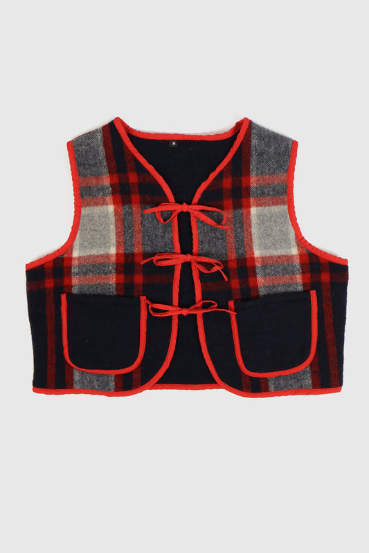 Reworked Woolen Plaid Tie Vest 11 Image 0