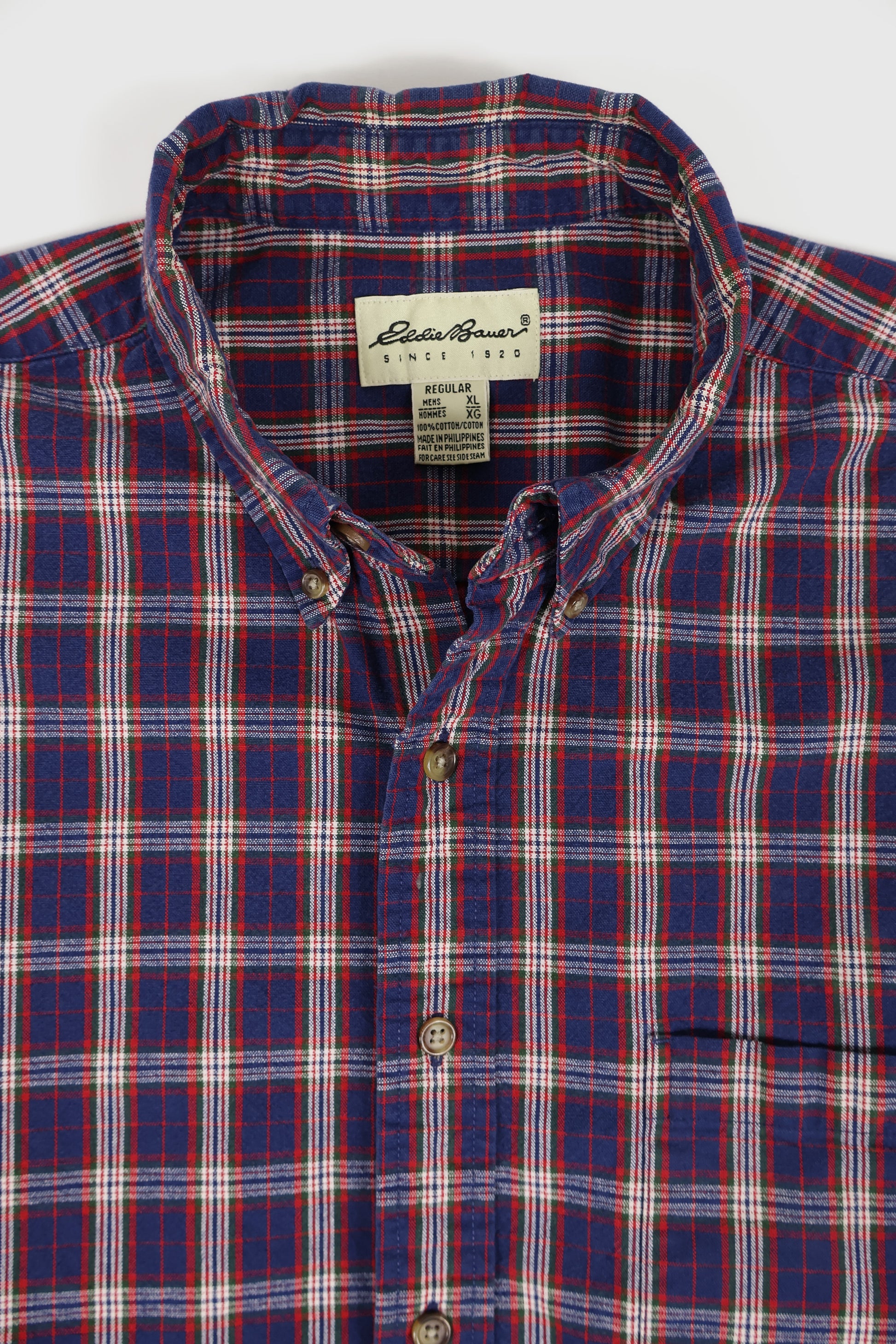 Vintage Eddie Bauer Plaid Button-Down Shirt Image 2