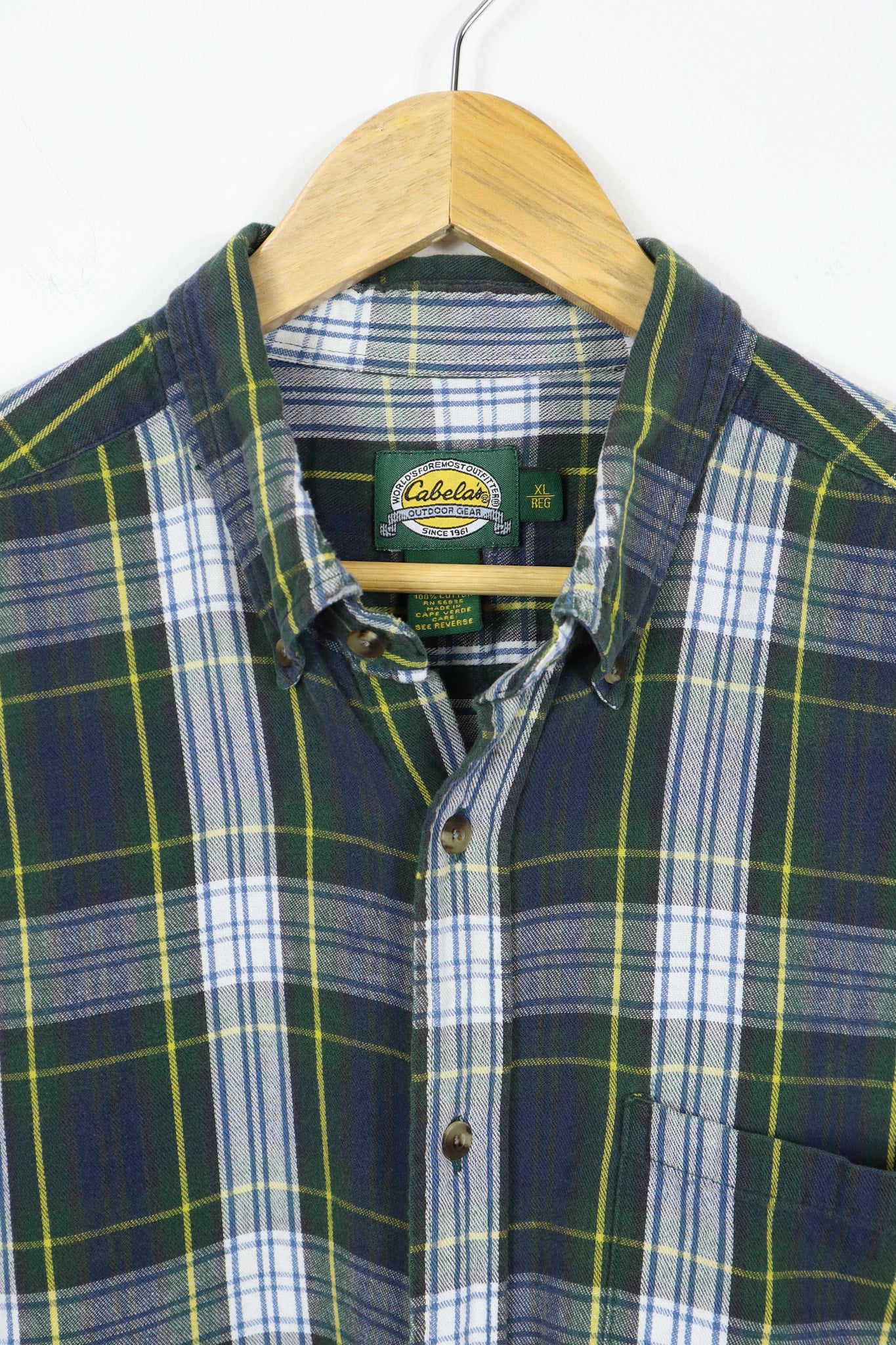 Green Plaid Button-Down Shirt